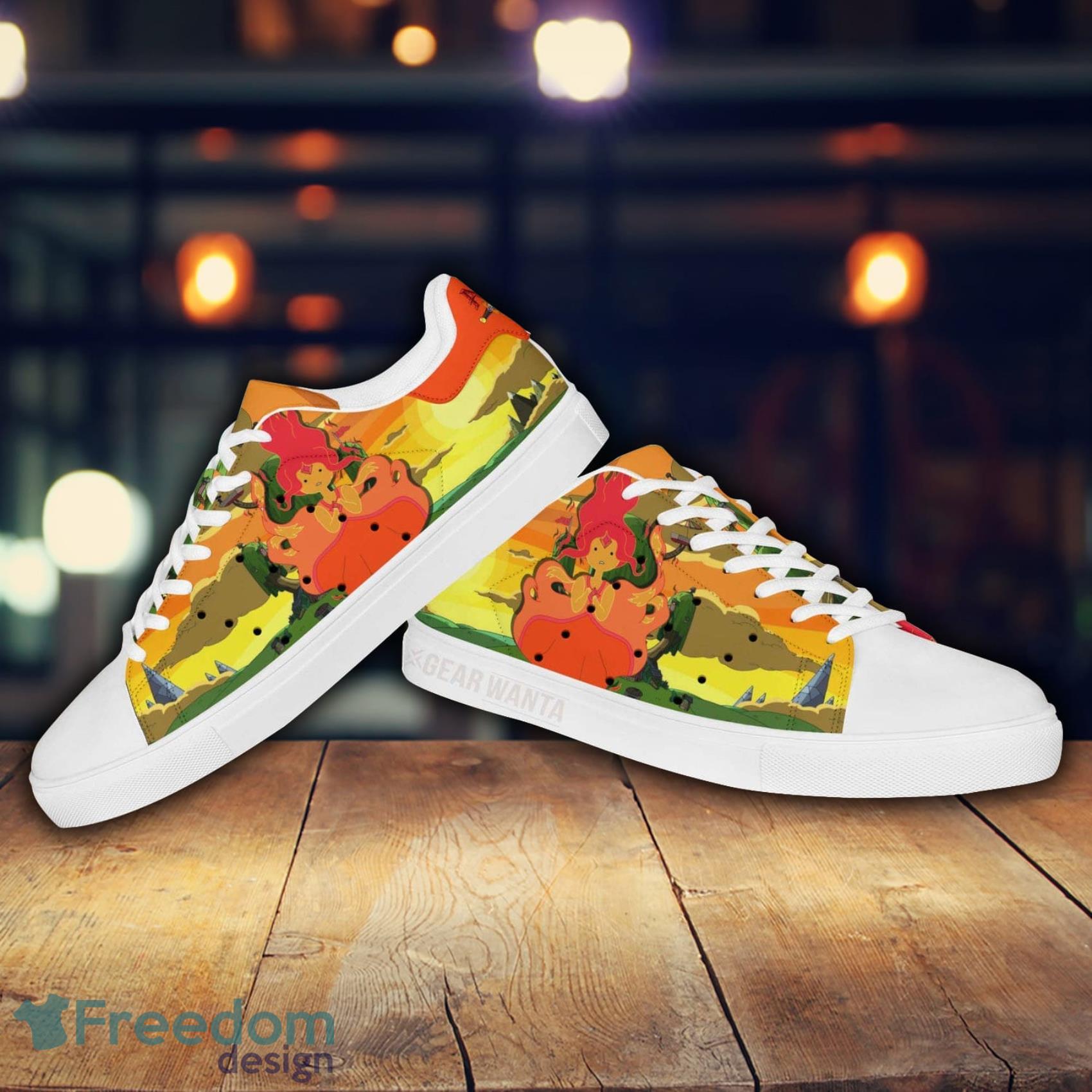 Adventure Time Fire Princess Sunset Cartoon Lovely Cute Skate Shoes Gift For Men And Women Product Photo 2