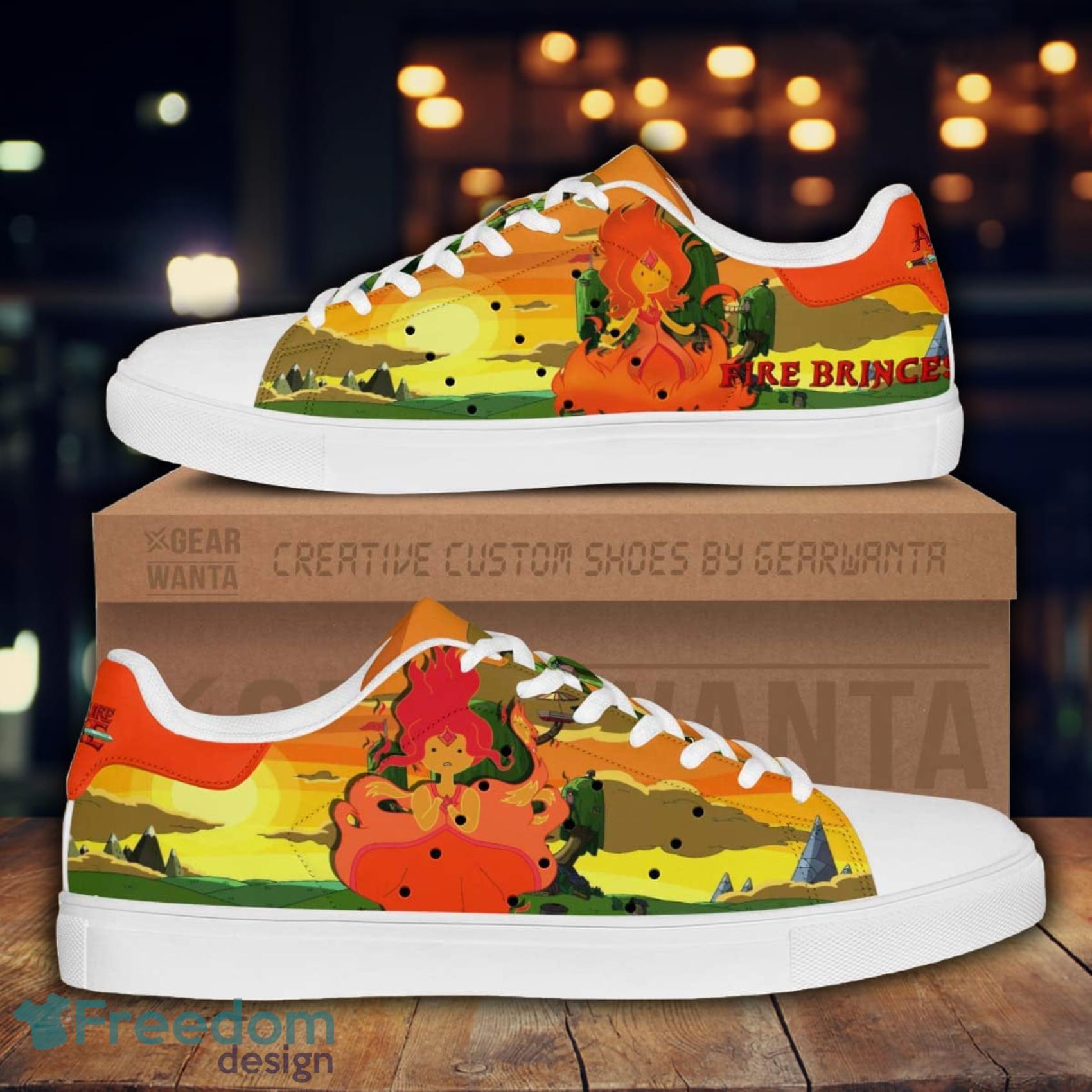 Adventure Time Fire Princess Sunset Cartoon Lovely Cute Skate Shoes Gift For Men And Women Product Photo 1