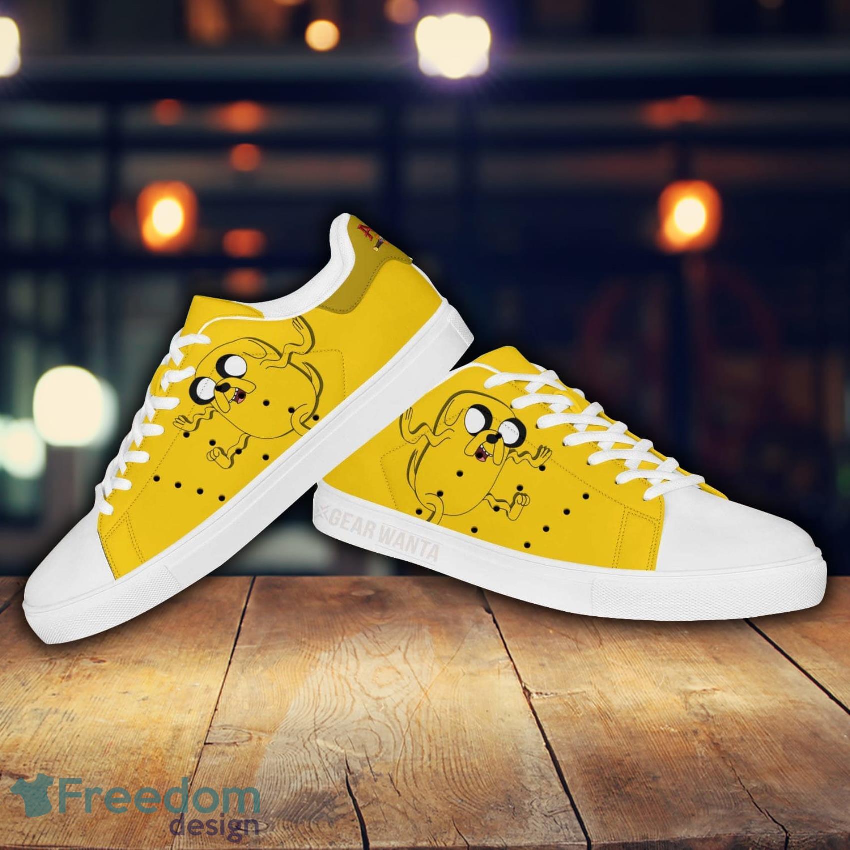 Adventure Time Jake Cartoon Lovely Yellow Cute Skate Shoes Gift For Men And Women Product Photo 2