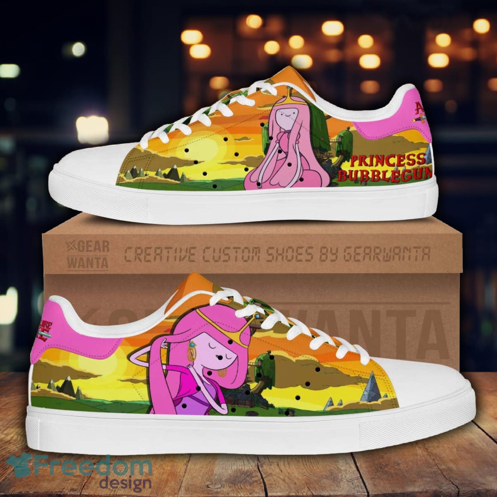 Adventure Time Princess Bubblegum Sunset Cartoon Lovely Cute Skate Shoes Gift For Men And Women Product Photo 1
