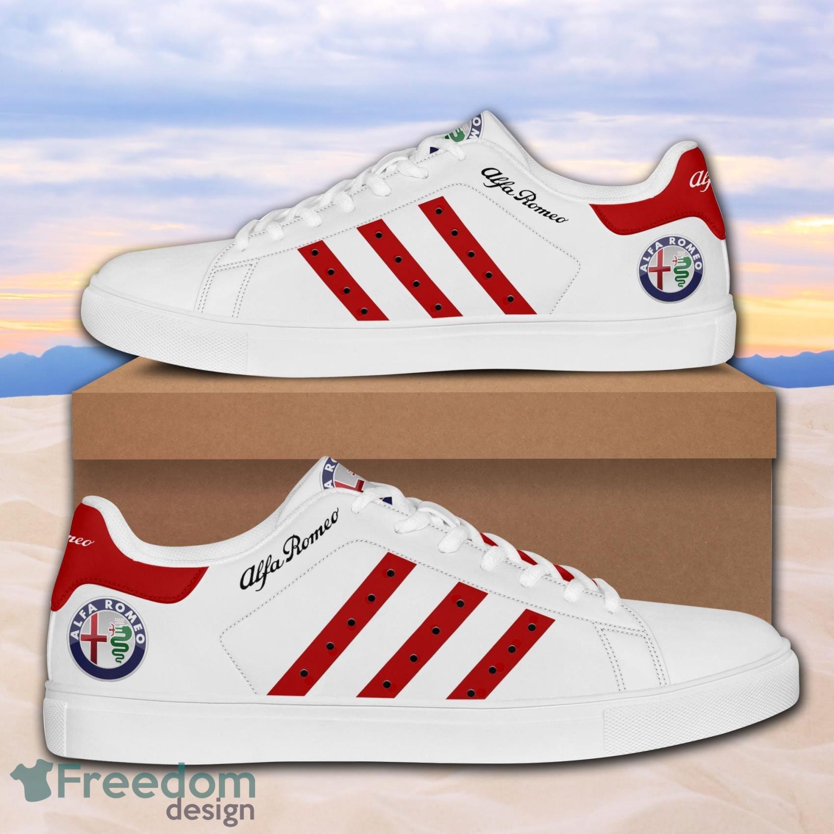 Alfa Romeo Luxury Sport Car Low Top Leather Skate Shoes For Men And Women White Product Photo 1