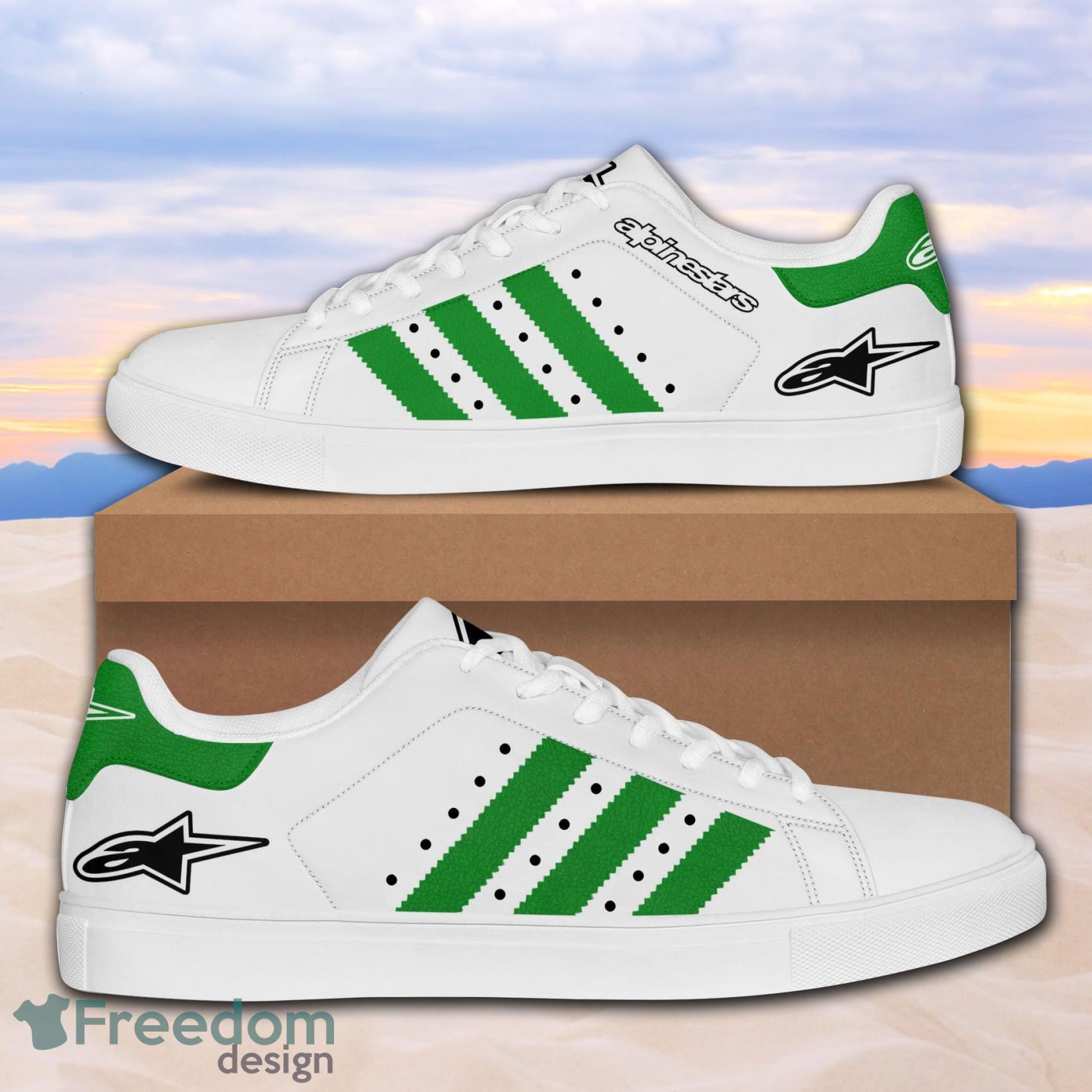 Alpinestars Motogp Racing All Gaiter Low Top Leather Skate Shoes For Men And Women White Green Product Photo 1