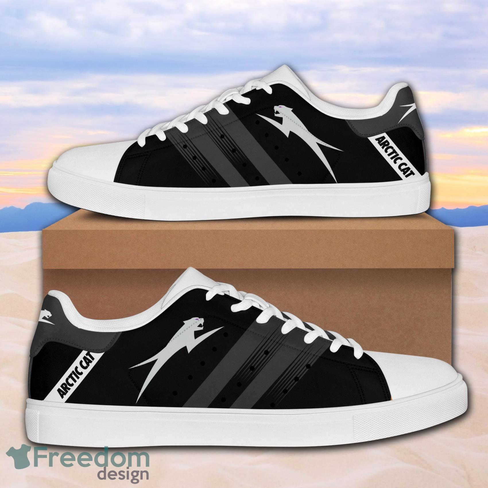 Arctic Cat Low Top Leather Skate Shoes For Men And Women Black Grey Product Photo 1