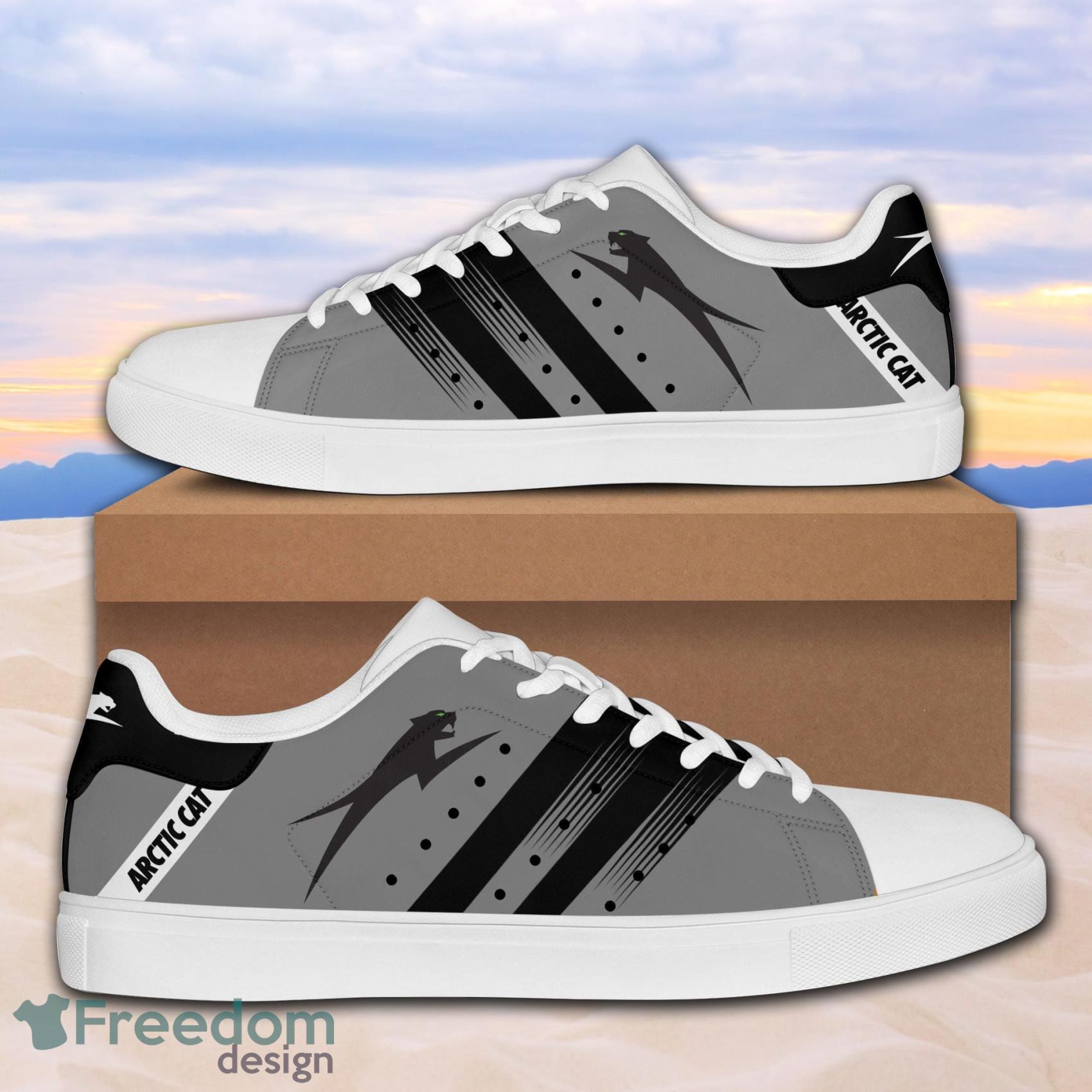 Arctic Cat Low Top Leather Skate Shoes For Men And Women Grey Product Photo 1