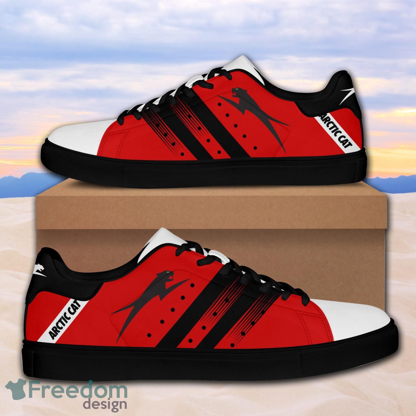 Arctic Cat Low Top Leather Skate Shoes For Men And Women Red Product Photo 1