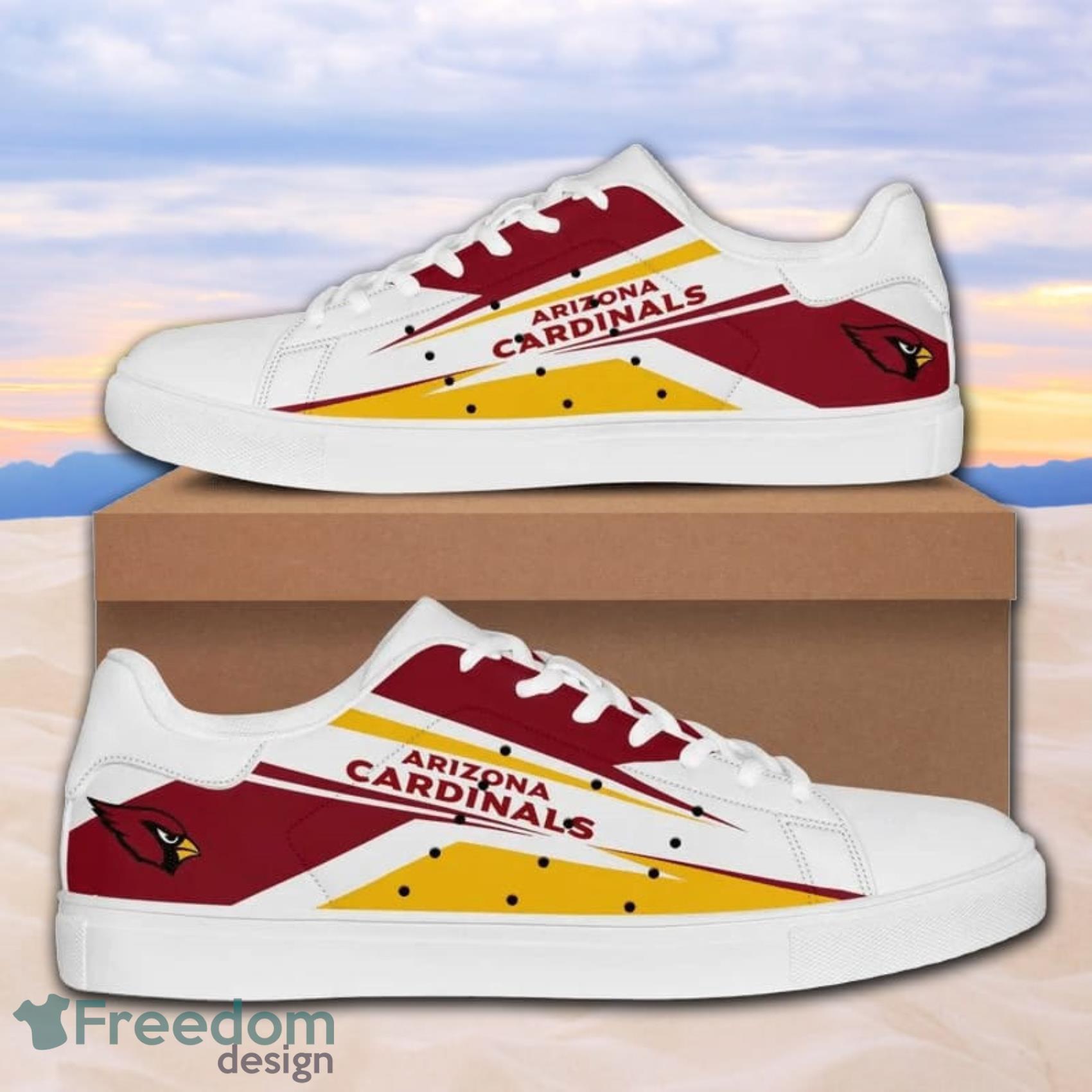 Arizona Cardinals NFL Red Scratch Effect Low Top Skate Shoes For Men And Women Product Photo 2