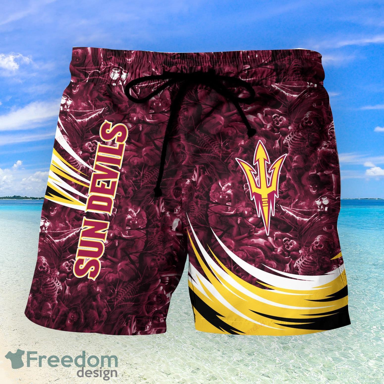 Arizona State Sun Devils NCAA Baby Yoda Tiki Flower Hawaiian Shirt