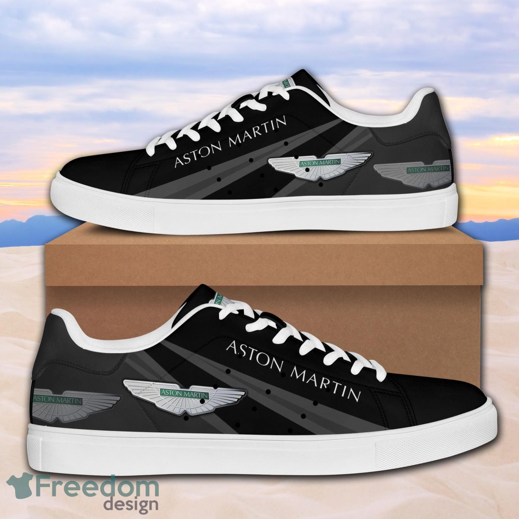 Aston Martin Luxury Sport Car Low Top Leather Skate Shoes For Men And Women Grey Black Product Photo 1