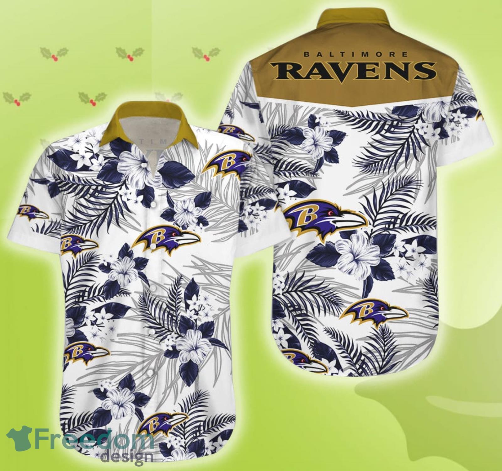 Baltimore Ravens American Flag Logo Hawaiian Shirt Vacation Gift