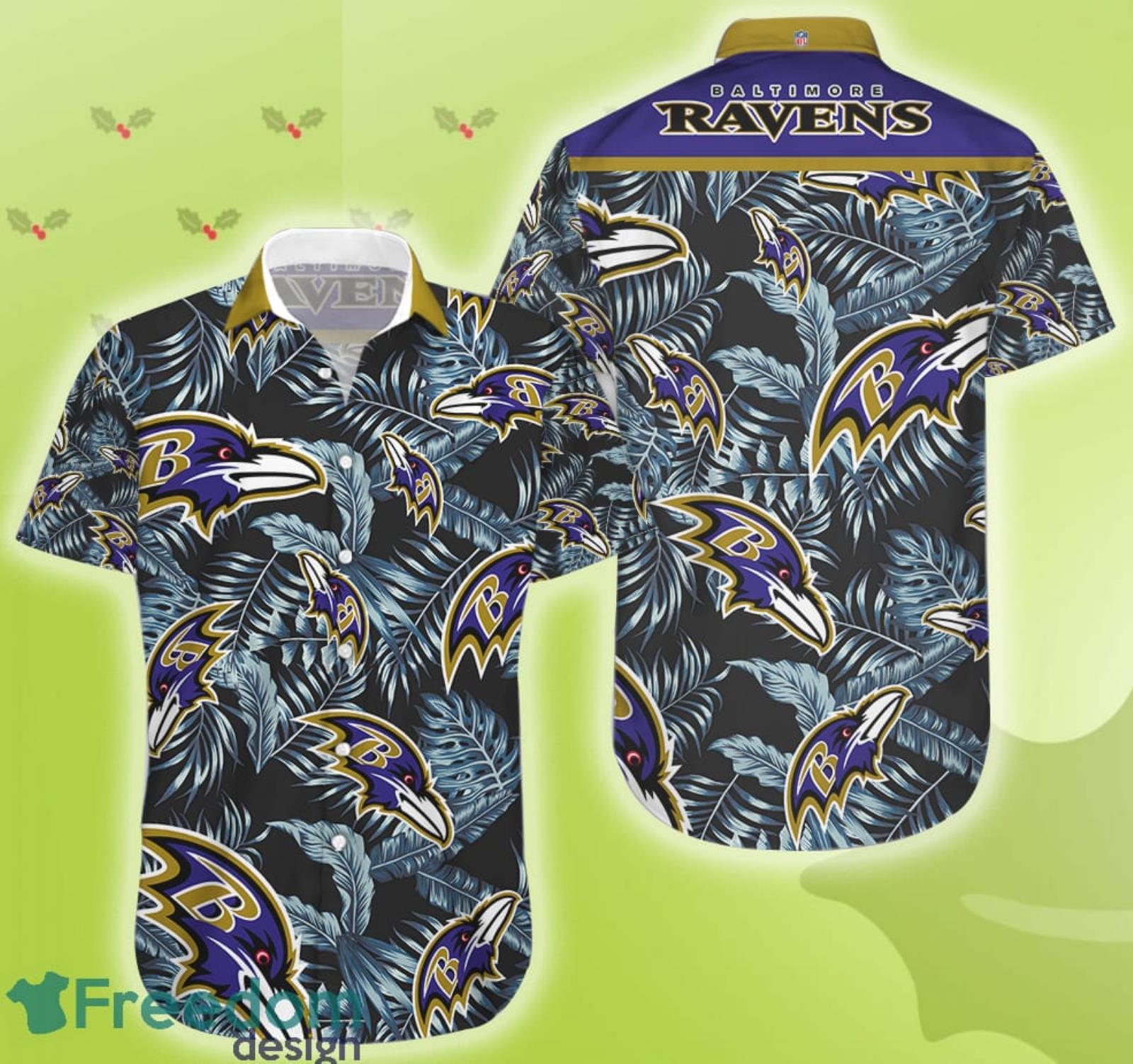 NFL Baltimore Ravens Hawaiian Shirt Beach Aloha Gift For Dad From Daughter