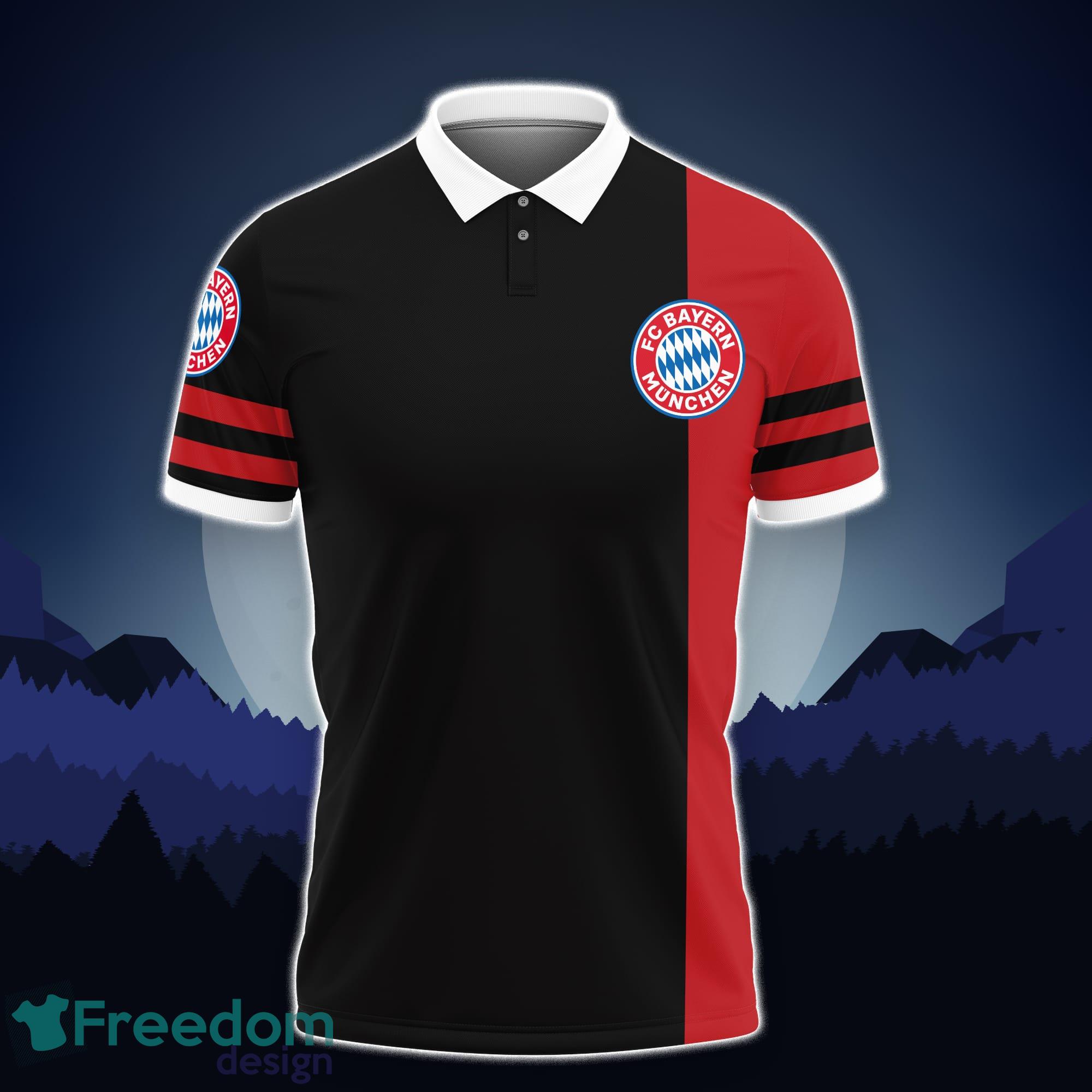 Bayern 3D Printed Polo Shirt For Sport Fans 3D Printed Black Red -  Freedomdesign
