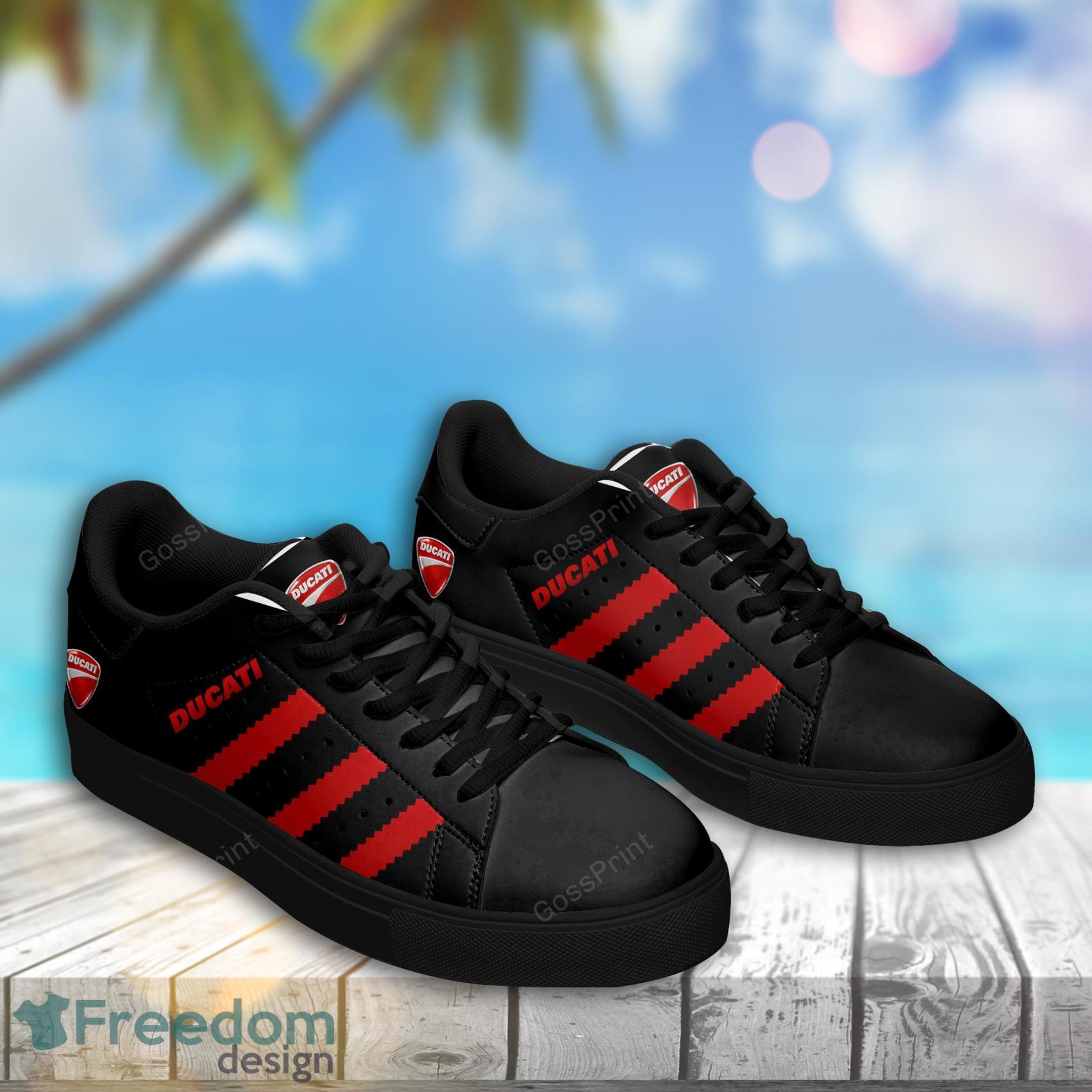 Black Ducati Car Low Top Tennis Shoes Ducati AOP Low Top Skate Shoes For Men And Women image Black Ducati Car Low Top Tennis Shoes Ducati AOP Low Top Skate Shoes For Men And Women Product Photo 2