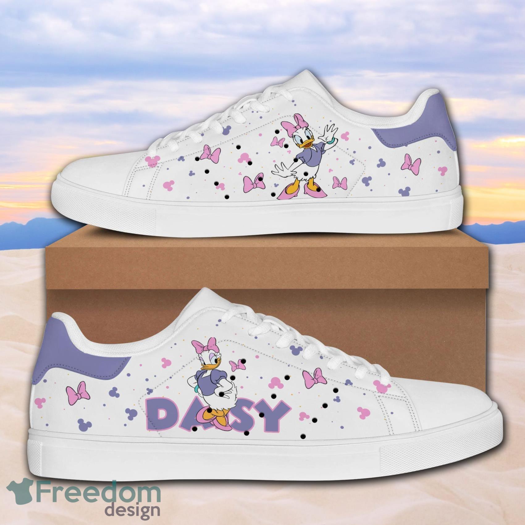 Bling Heart Daisy Duck Disney Cartoon 831 AOP Low Top Skate Shoes For Men And Women image Bling Heart Daisy Duck Disney Cartoon 831 AOP Low Top Skate Shoes For Men And Women Product Photo 2
