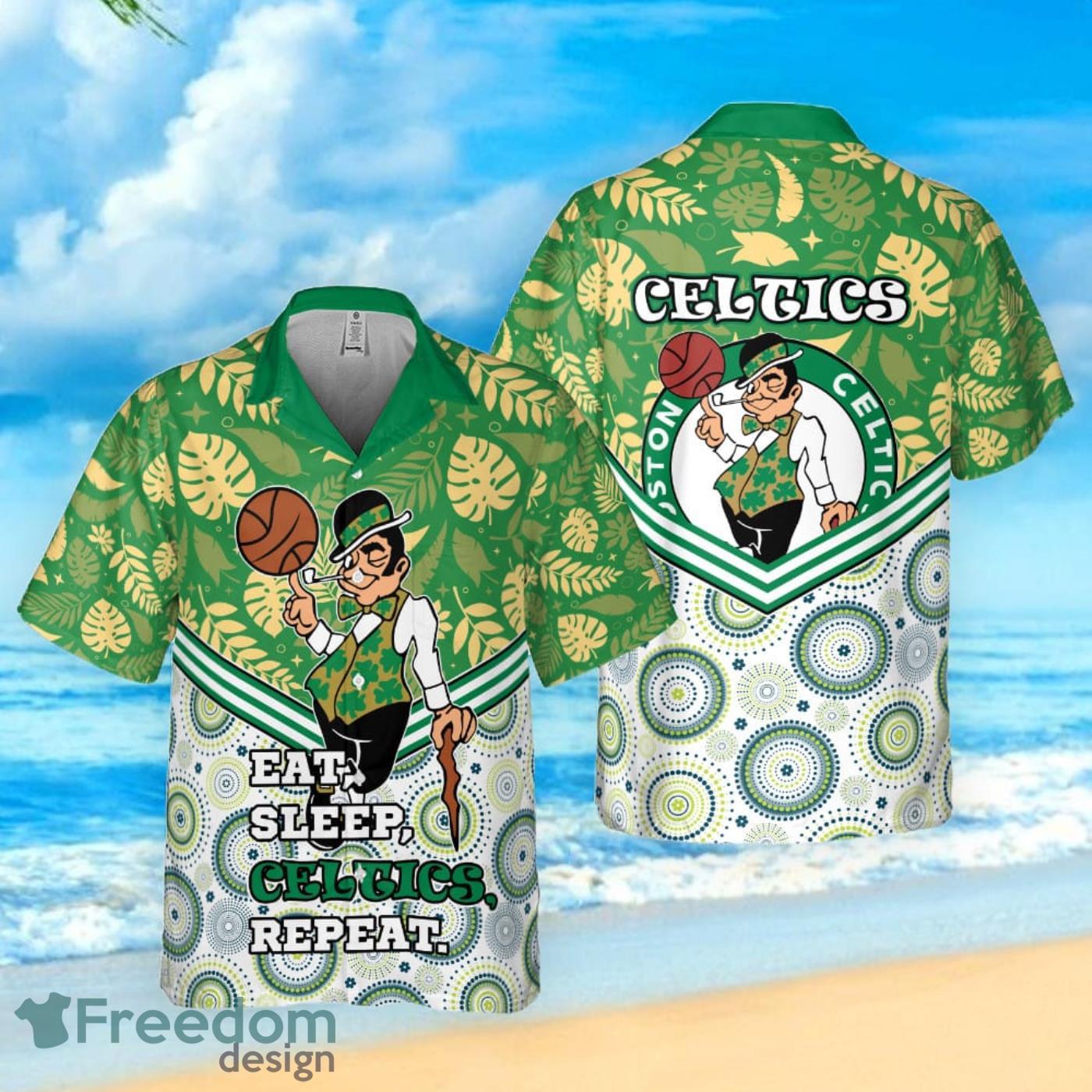 Boston Celtics Hibiscus Flower And Tree Pattern 3D Aloha Hawaiian Shirt -  Freedomdesign