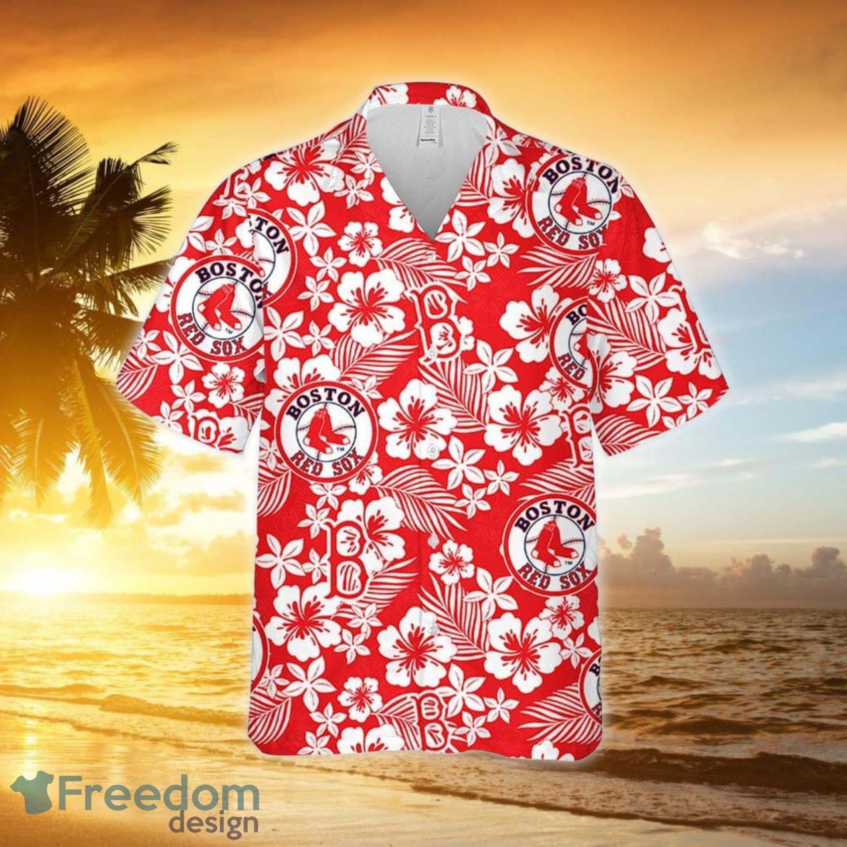 Boston Red Sox American 3D All Over Print Flag Hawaiian Shirt For