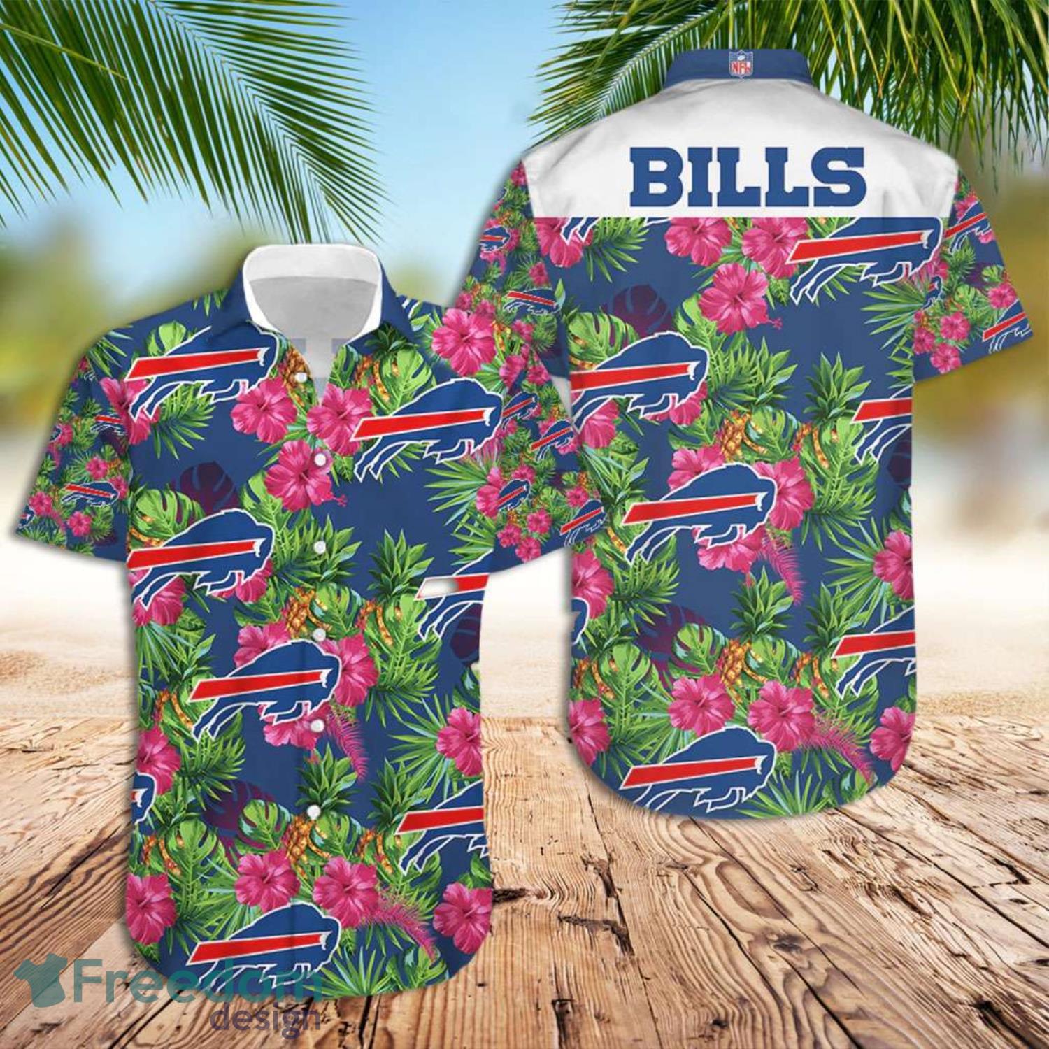 Buffalo Bills Hawaiian Shirt Tropical Floral Hawaiian Shirt