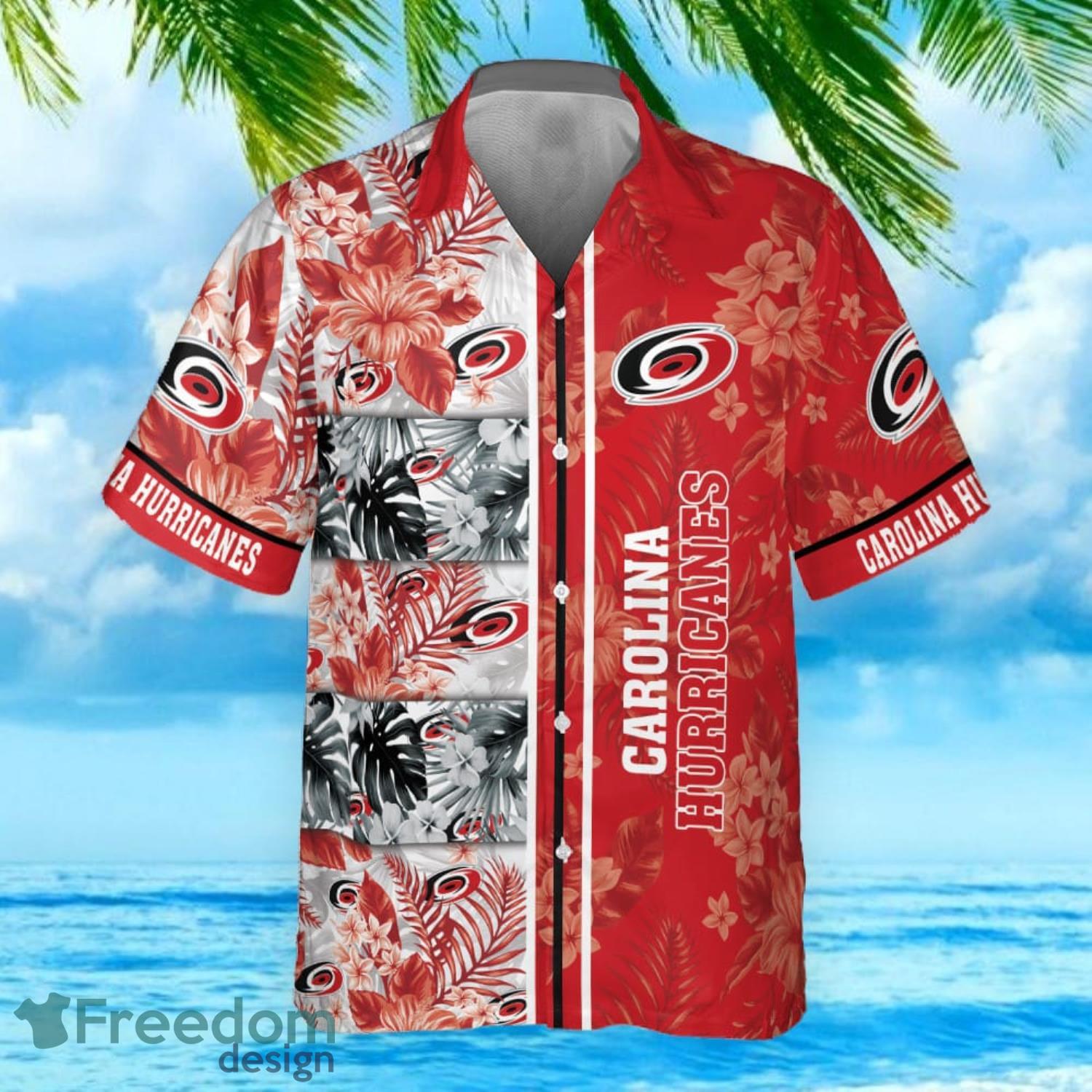 NHL Carolina Hurricanes Aloha Style 4 Big Logo Hawaiian Shirt For Fans -  Freedomdesign