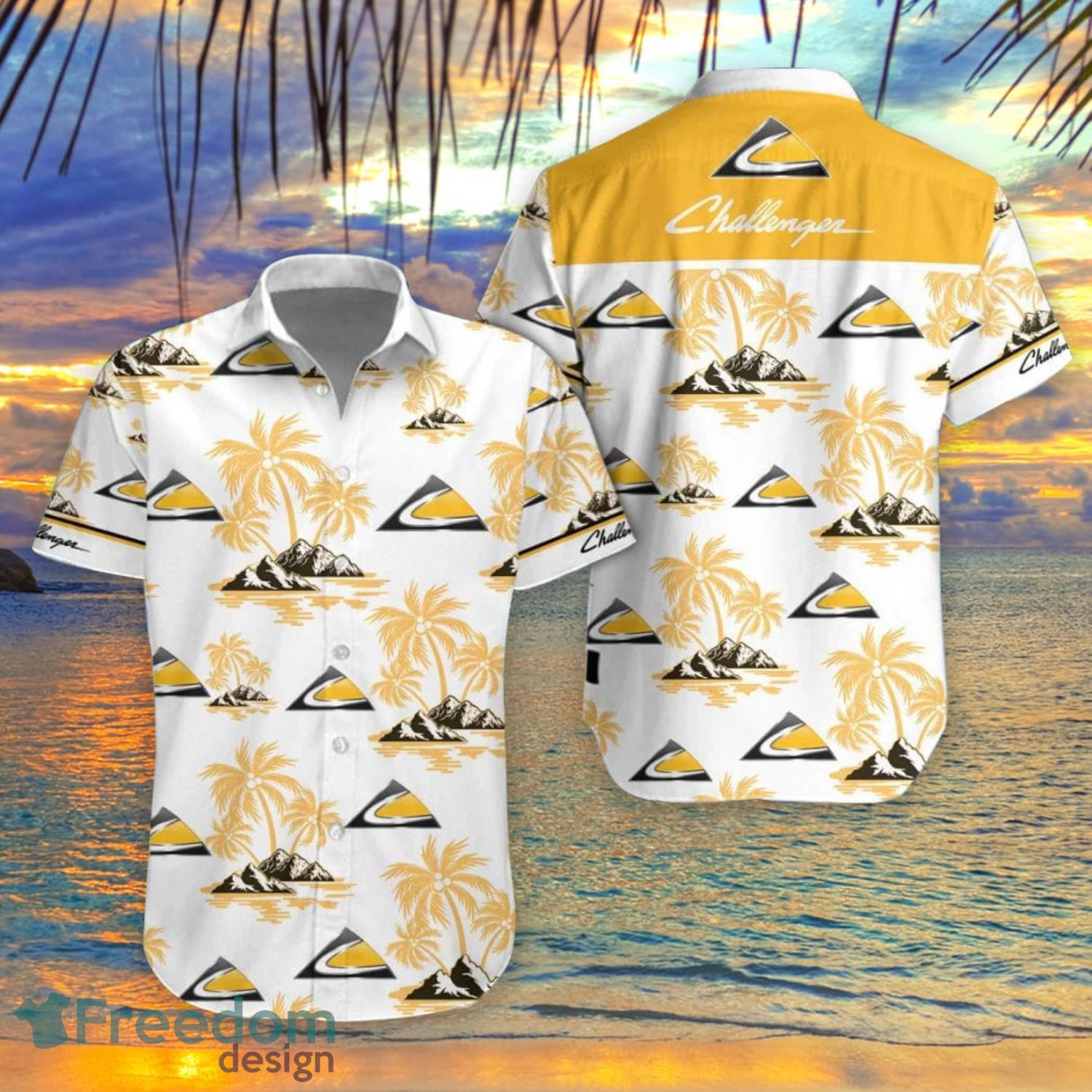 Challenger Tractor Aloha Coconut Pattern Hawaiian Shirt Summer