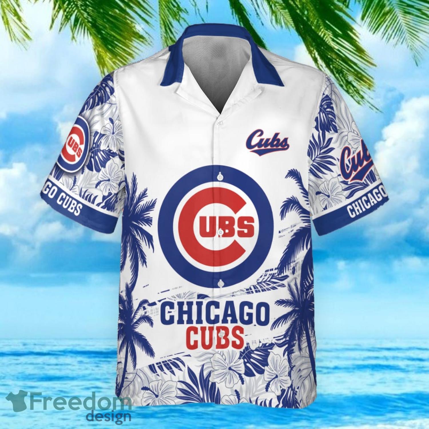 Chicago Cubs Baseball Floral Aloha Hawaiian Shirt Summer Vacation