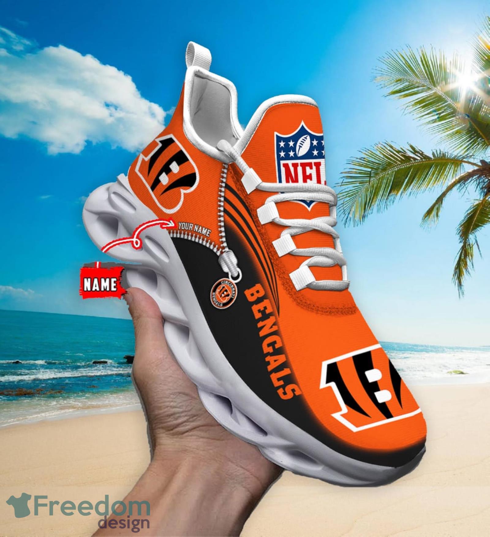 Cincinnati Bengals Logo Running Sneaker Max Soul Shoes In Black Gift For  Men And Women - Freedomdesign