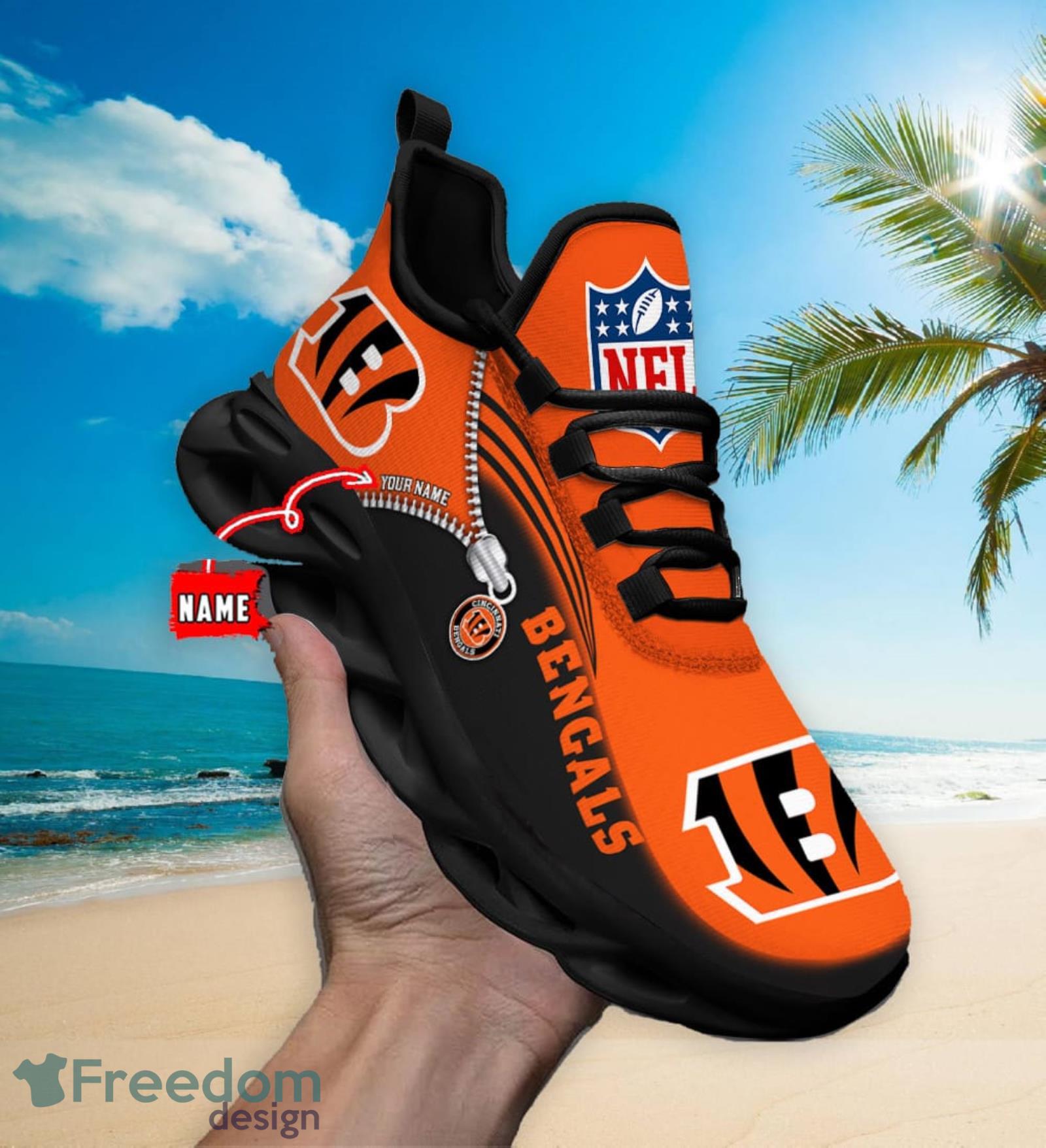 Cincinnati Bengals Custom Name Max Soul Sneaker Shoes