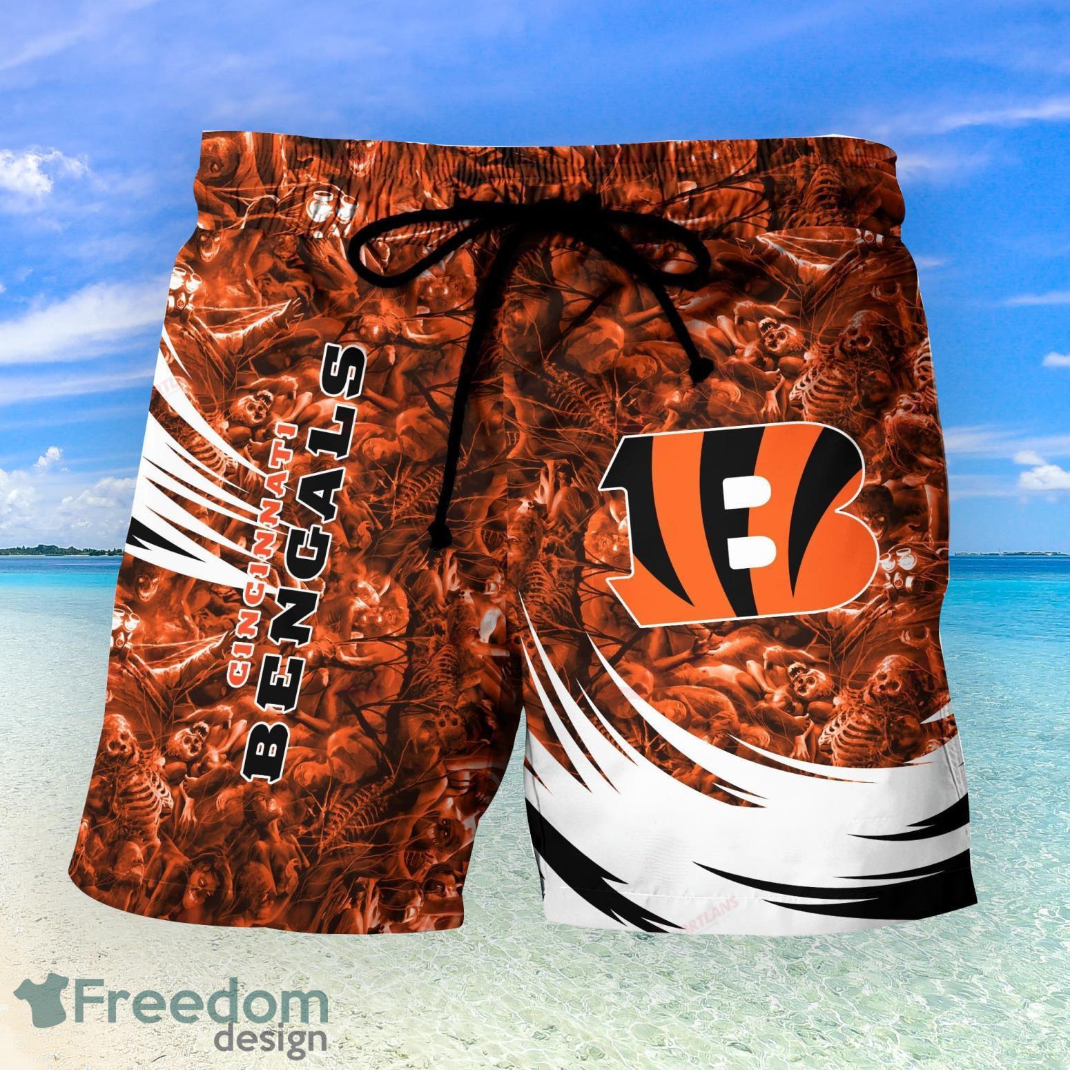 Cincinnati Bengals Horror Movie Characters Bus Funny Summer Hawaiian Shirt  For Men - Mugteeco