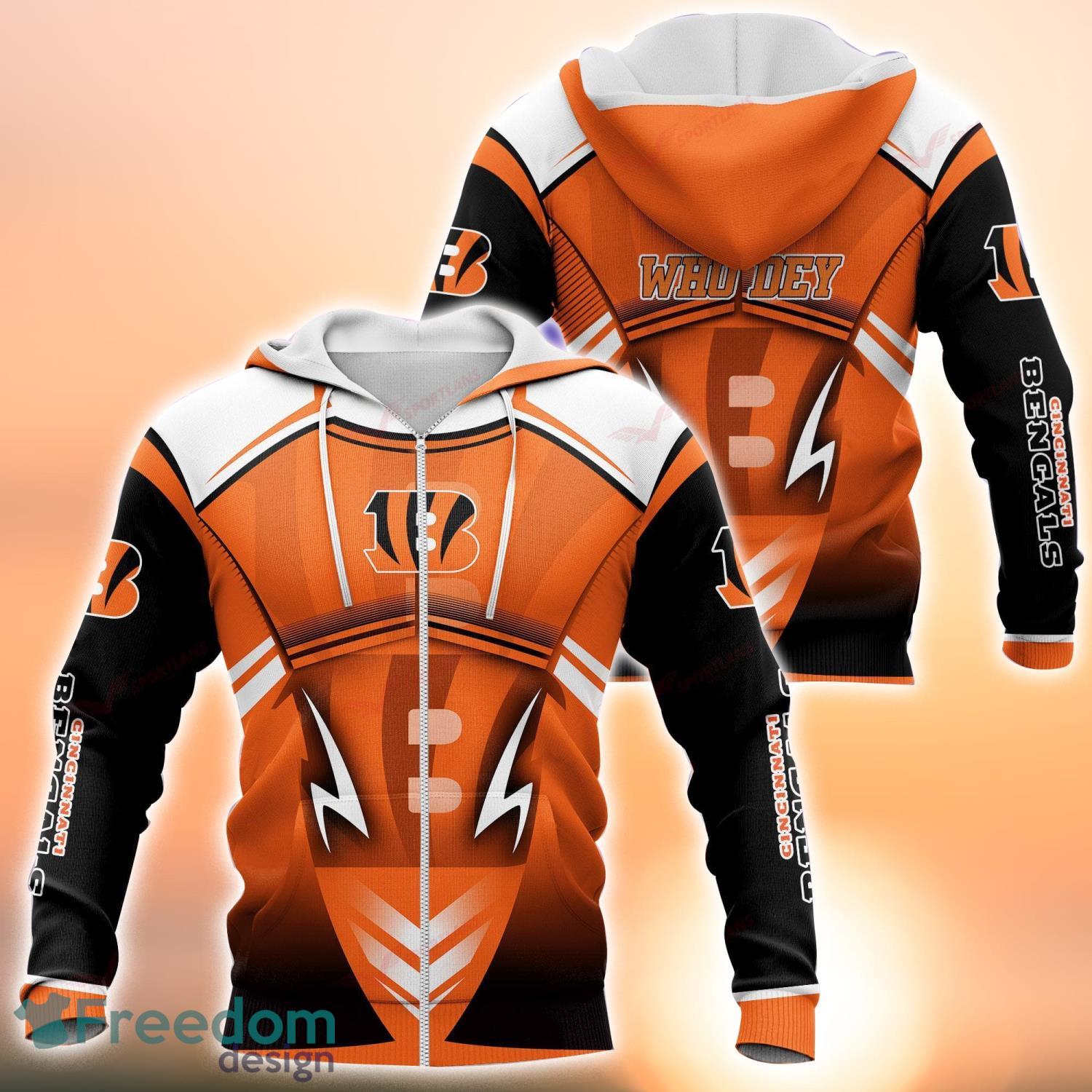 Cincinnati Bengals NFL Orange Hoodie, Zip Hoodie 3D All Over Print For Fans