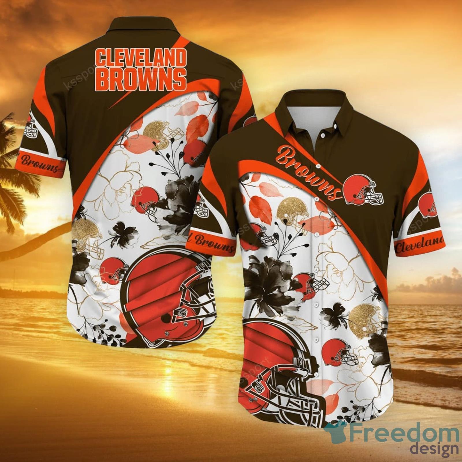 Cleveland Browns Nfl Flower Pattern Aloha Hawaiian Shirt For Fans -  Freedomdesign