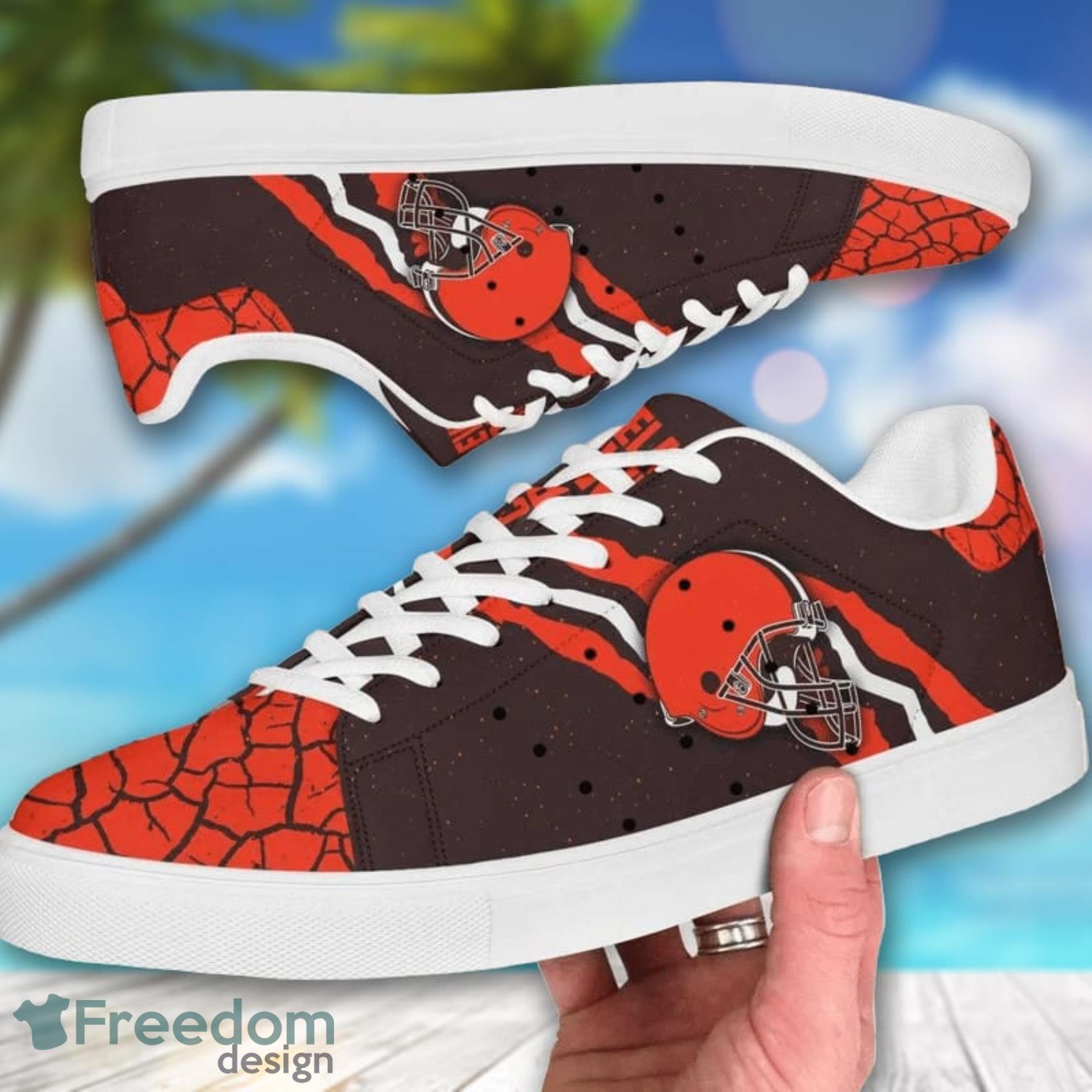 Cleveland Browns NFL Low Top Skate Shoes For Men And Women - Freedomdesign