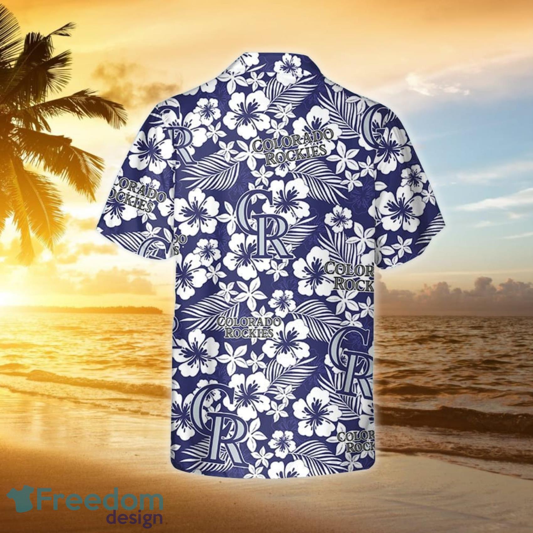 Colorado Rockies Hibiscus Seamless Pattern 3D All Over Print Hawaiian Shirt  Gift For Rockies Fans - Freedomdesign