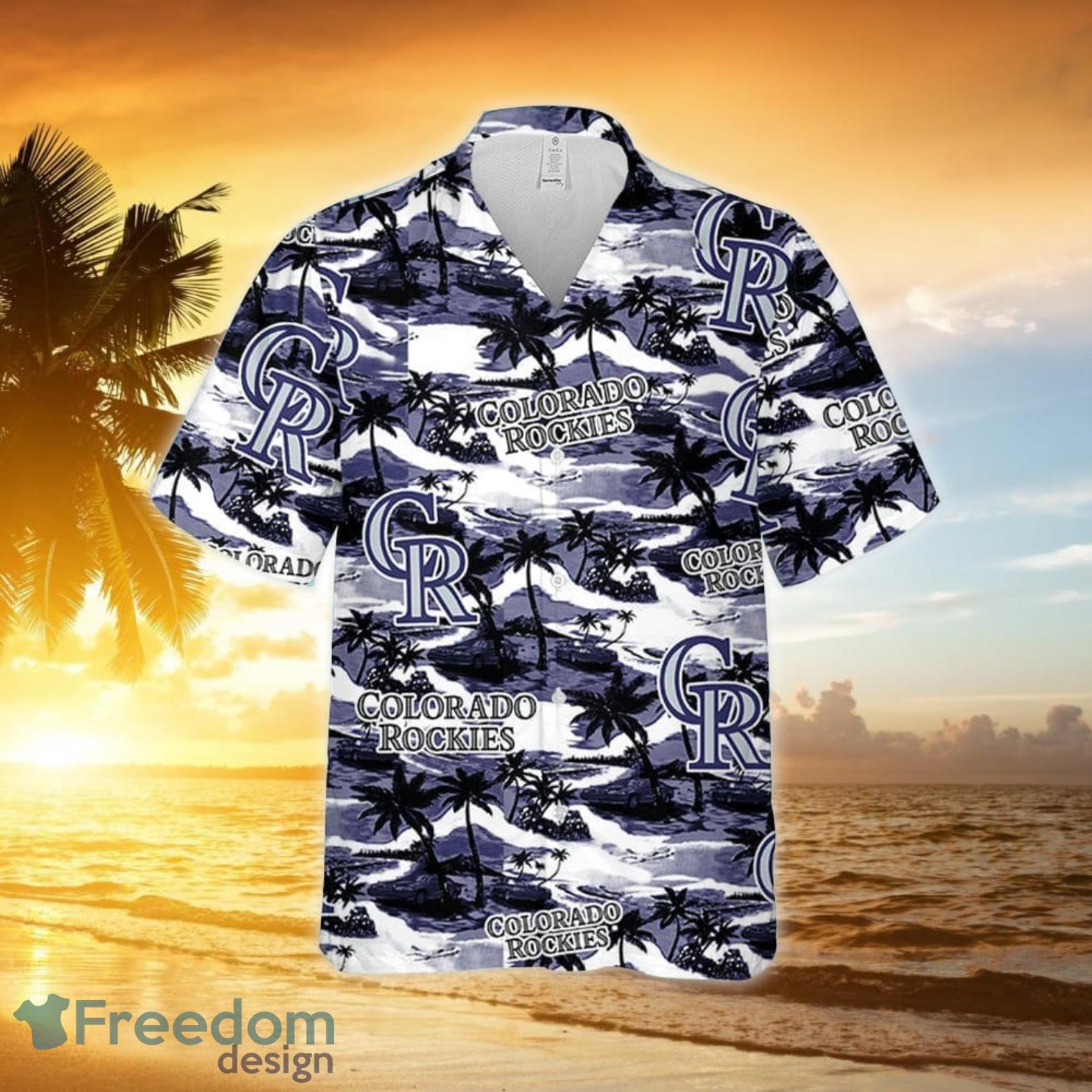 Colorado Rockies Sketch Palm Leaves Seamless Pattern 3D All Over Print Hawaiian  Shirt Gift For Rockies Fans - Freedomdesign