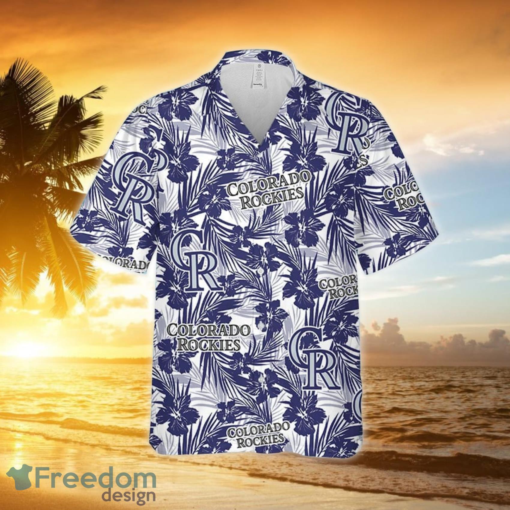 Detroit Tigers Hibiscus Seamless Pattern 3D All Over Print Hawaiian Shirt  Gift For Tigers Fans - Freedomdesign