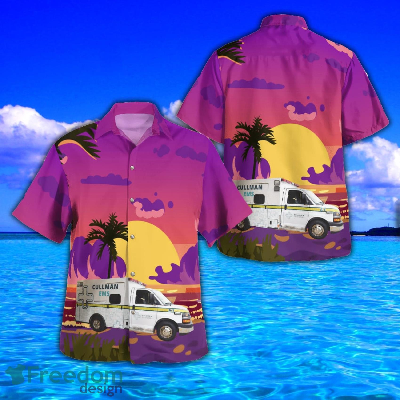 FDNY EMS Haz-Tac Tropical Style Hawaiian Shirt - Freedomdesign