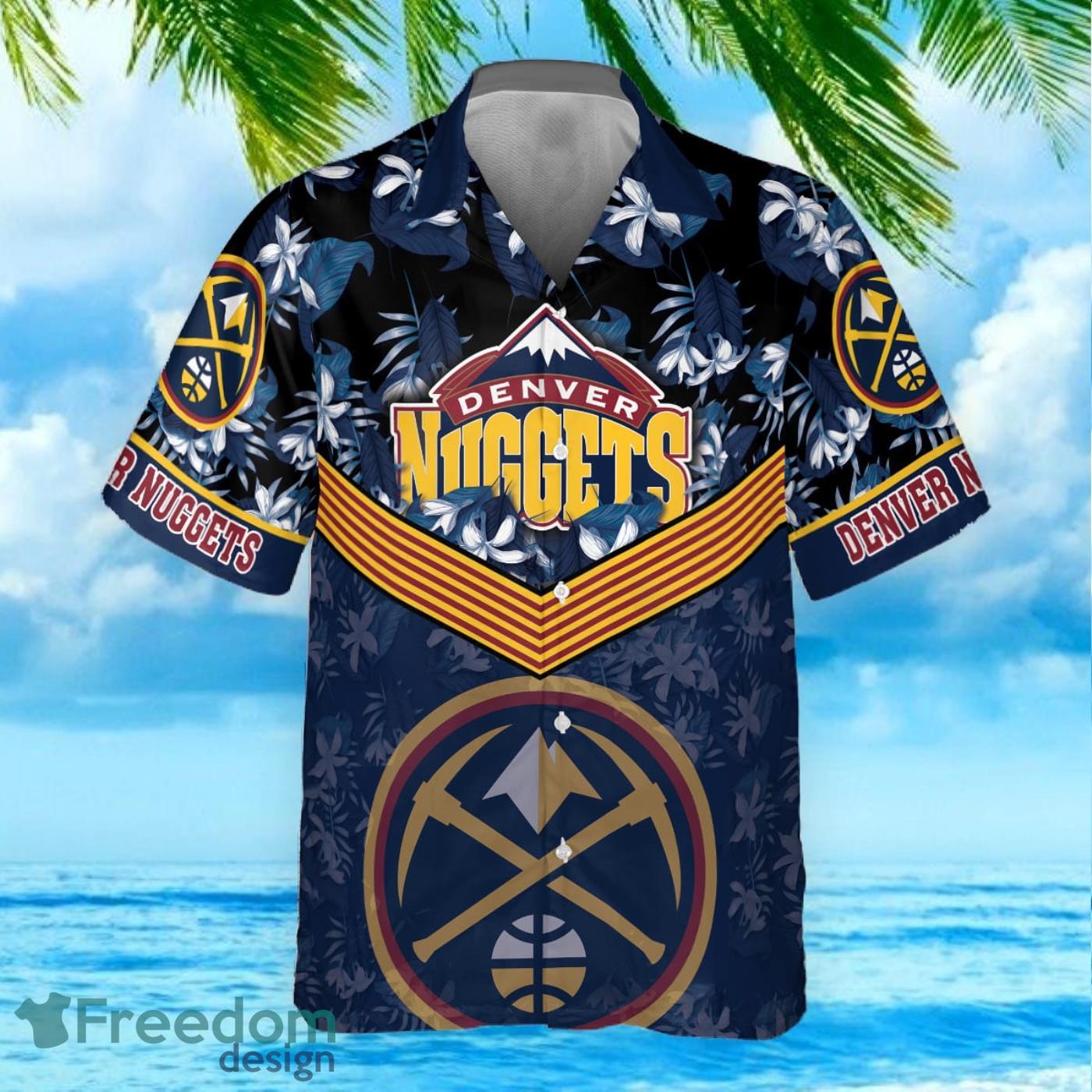 Denver Nuggets National Palm Tree Pattern Basketball Association 2023  Summer Gift Aloha Hawaiian Shirt - Freedomdesign