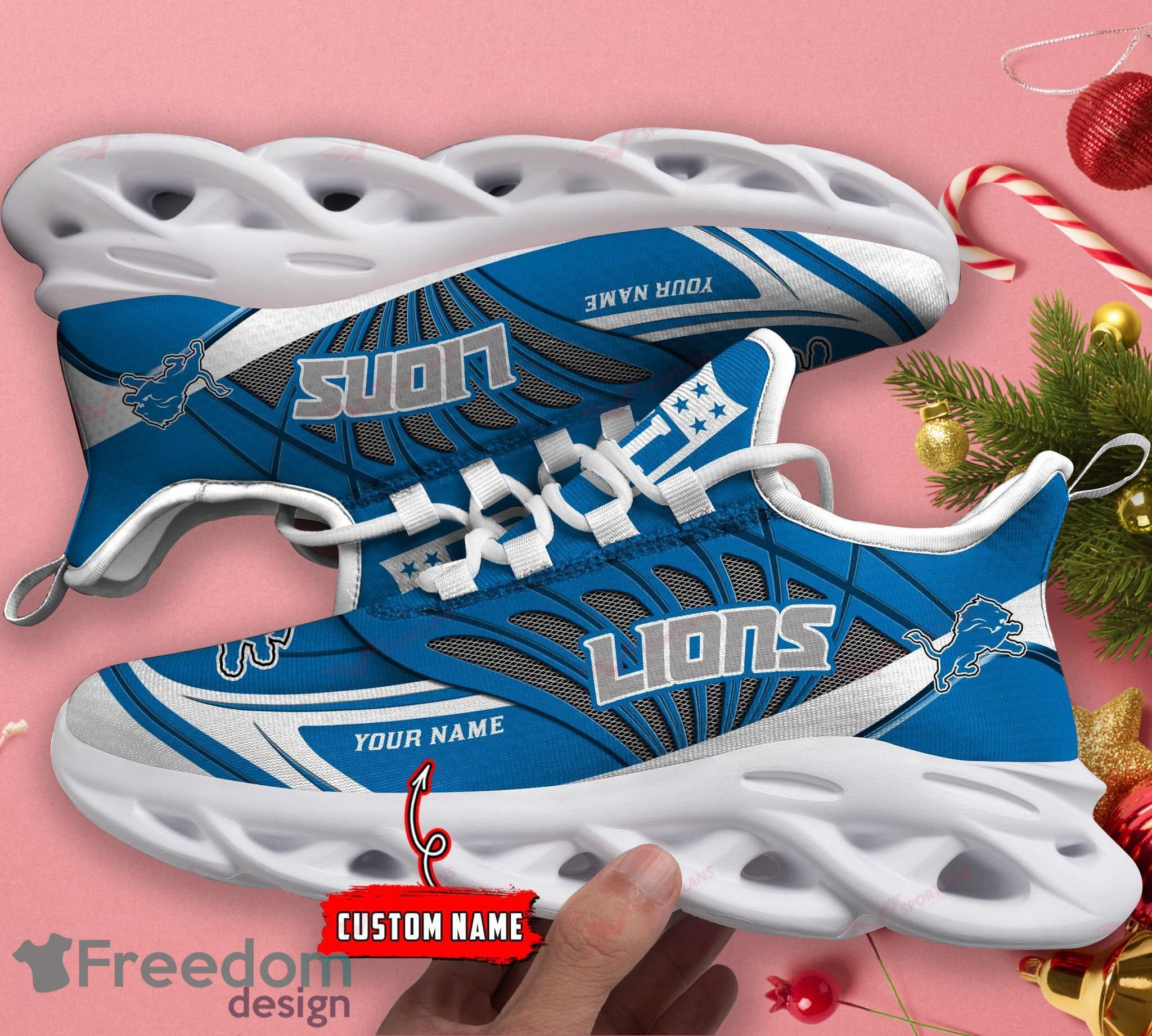 Detroit Lions Max Soul Sneakers Custom Name Running Shoes For Fans -  Freedomdesign