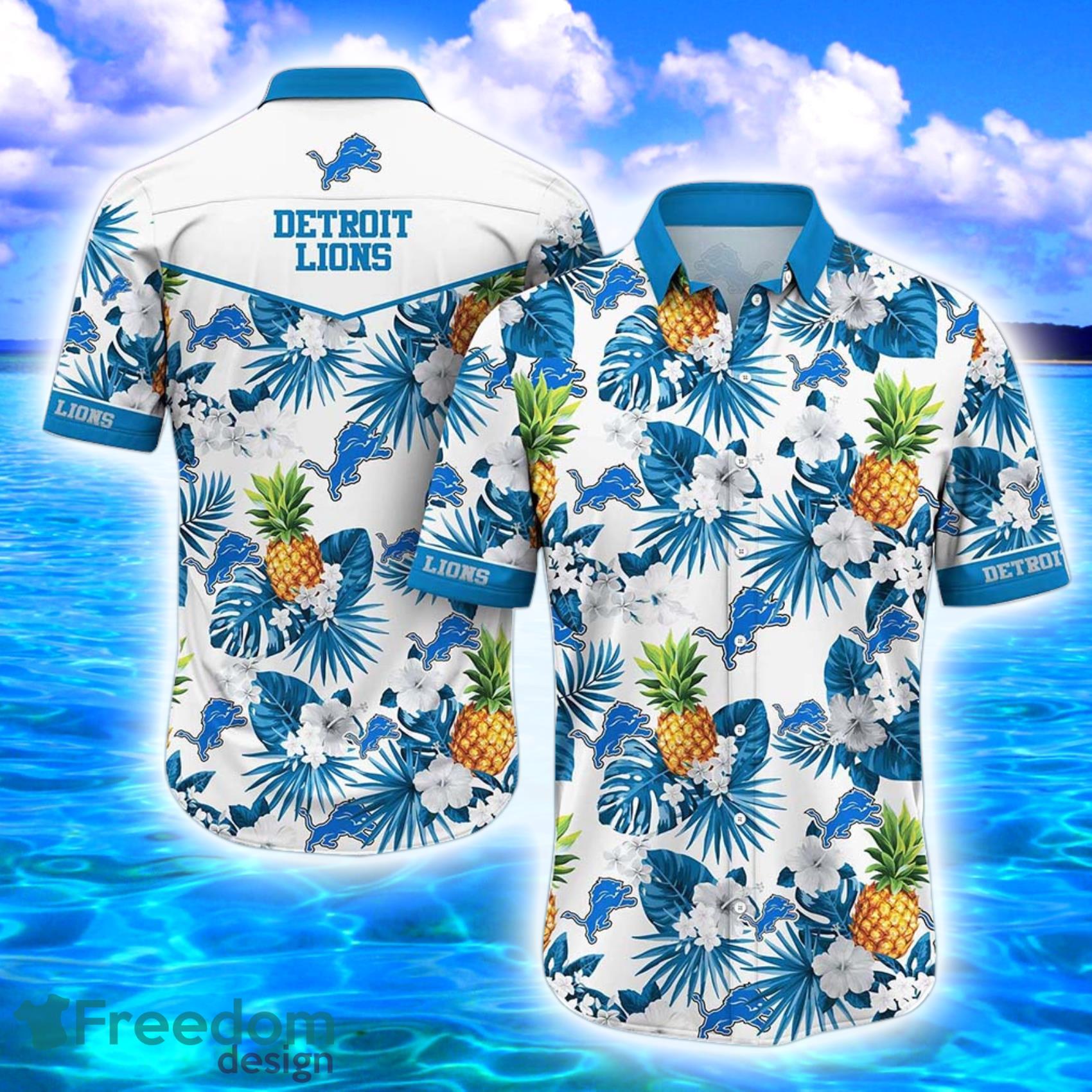 Detroit Lions Logo History NFL teams Hawaiian Shirt For Men And