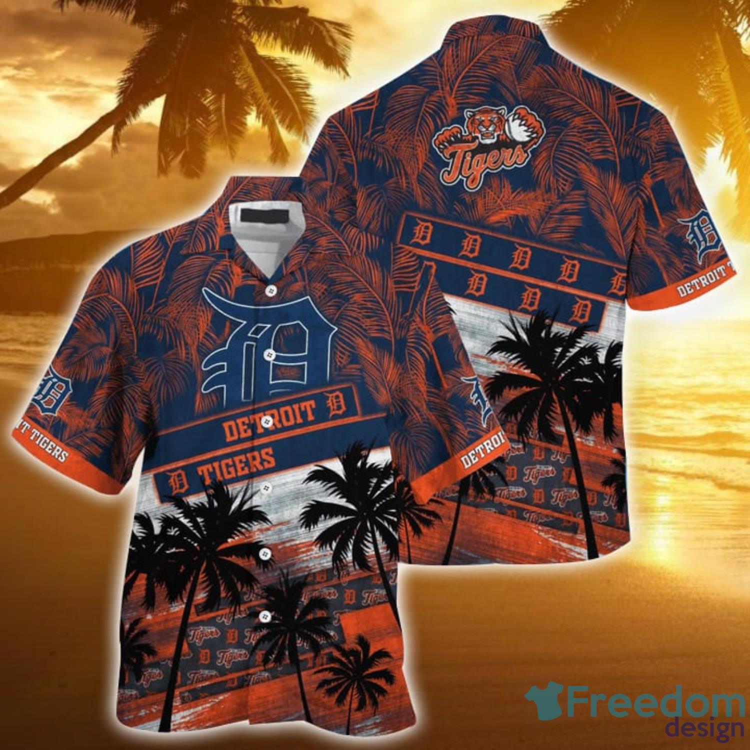 Detroit Tigers MLB Vintage Palm Tree Pattern Hawaii Shirt For Men
