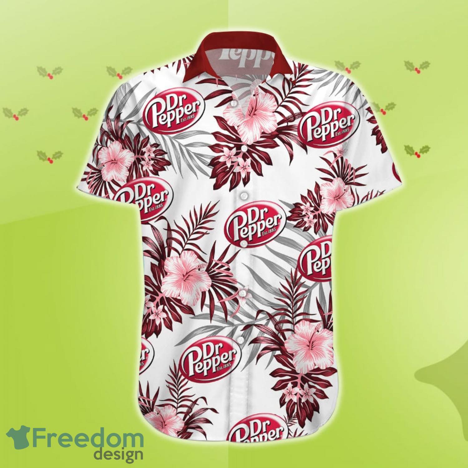 Dr.Pepper Hawaiian Tropical Flower Pattern Dr.Pepper Hawaiian Shirt For Men  And Women