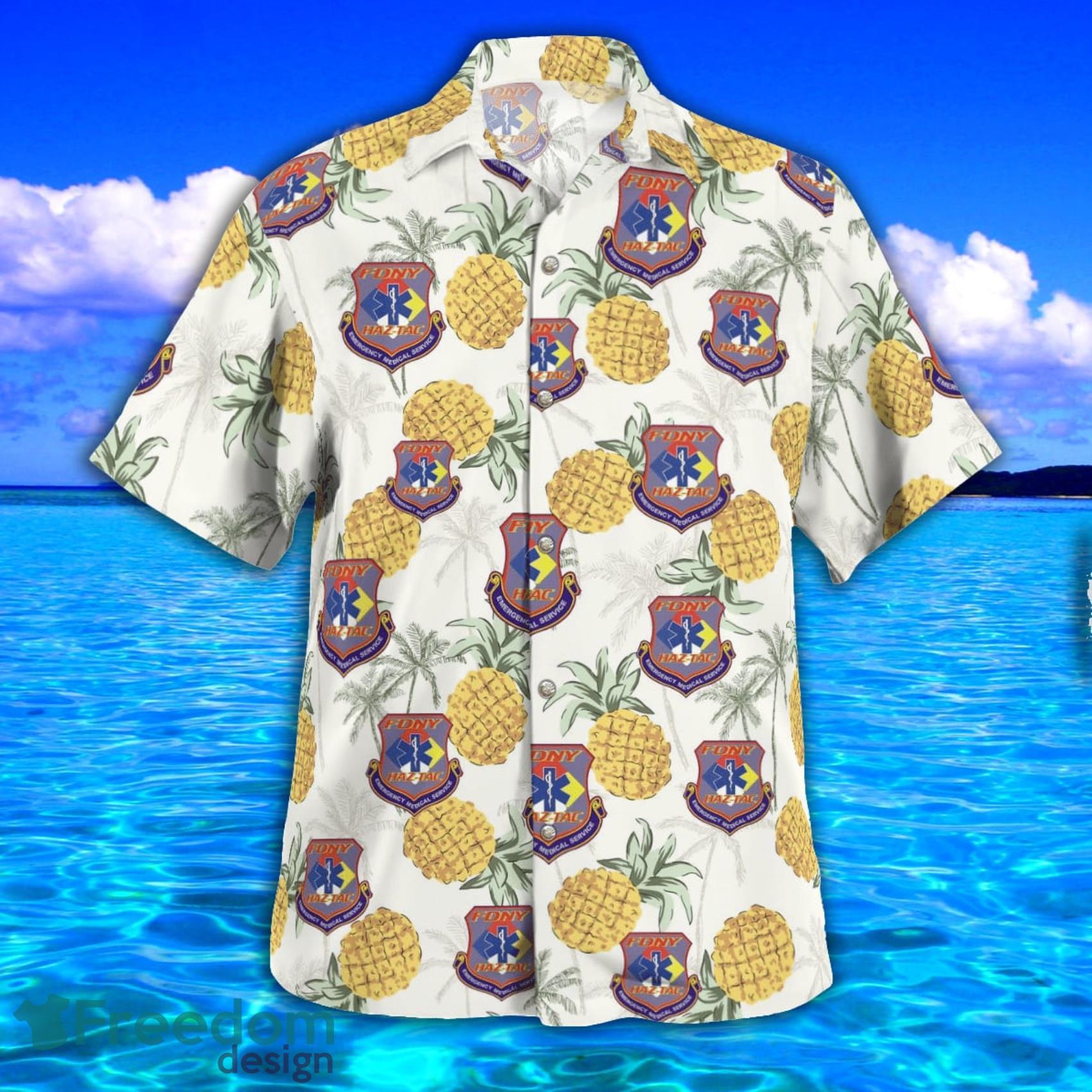 FDNY EMS Haz-Tac Tropical Style Hawaiian Shirt - Freedomdesign