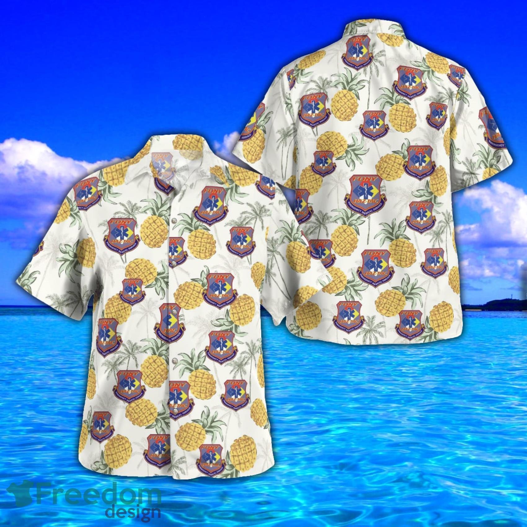 FDNY EMS Haz-Tac Tropical Style Hawaiian Shirt - Freedomdesign