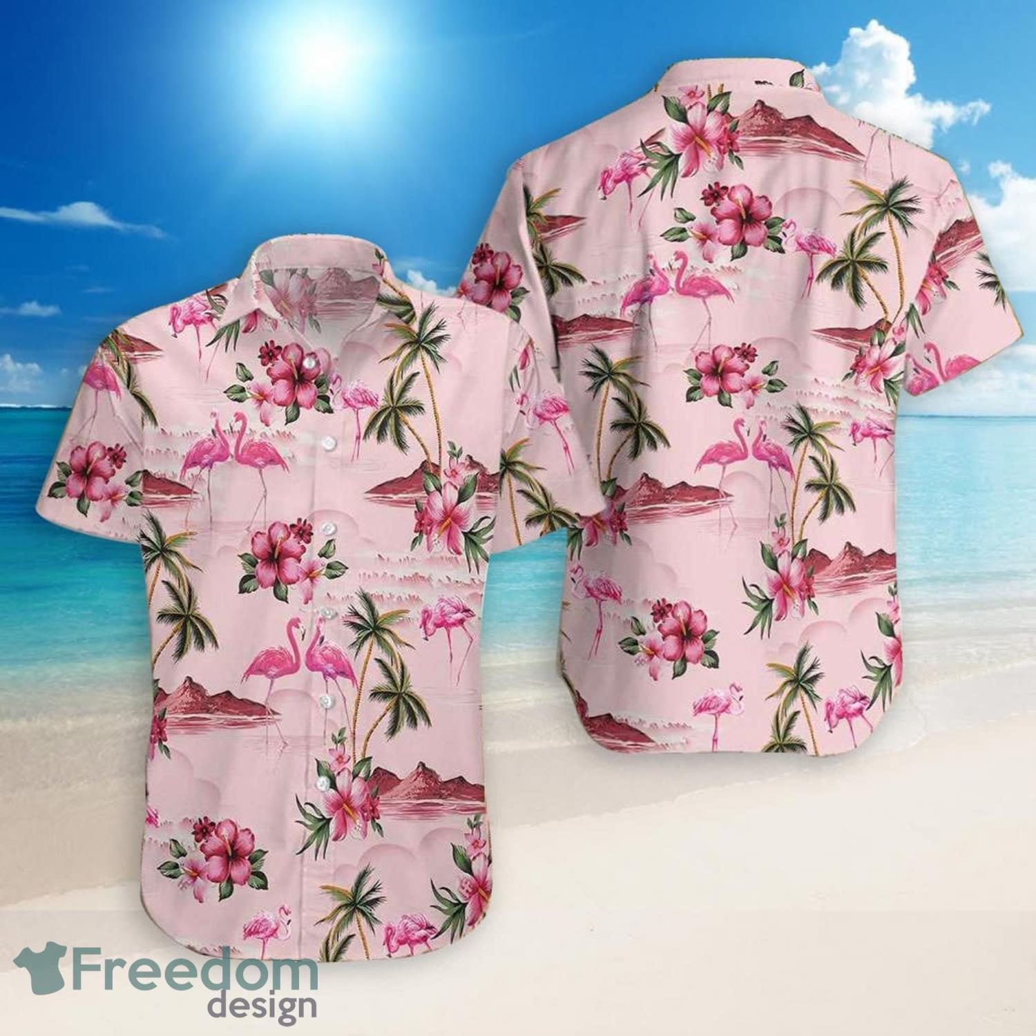 Pink Flamingo Mens Hawaiian Shirt 