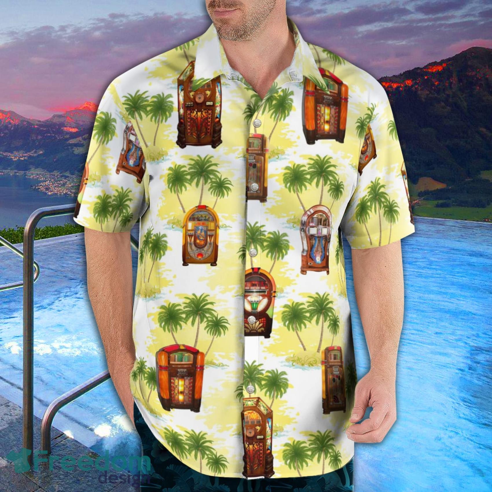 Golden Age Wurlitzer Jukeboxes Tropical Style Hawaiian Shirt And Short Product Photo 3 Golden Age Wurlitzer Jukeboxes Tropical Style Hawaiian Shirt And Short Product Photo 3