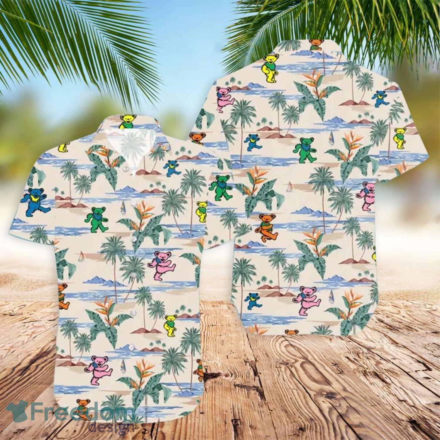 Grateful Dead Beach Shirt Dancing Bears Color Summer Gift Hawaiian Shirt -  Freedomdesign