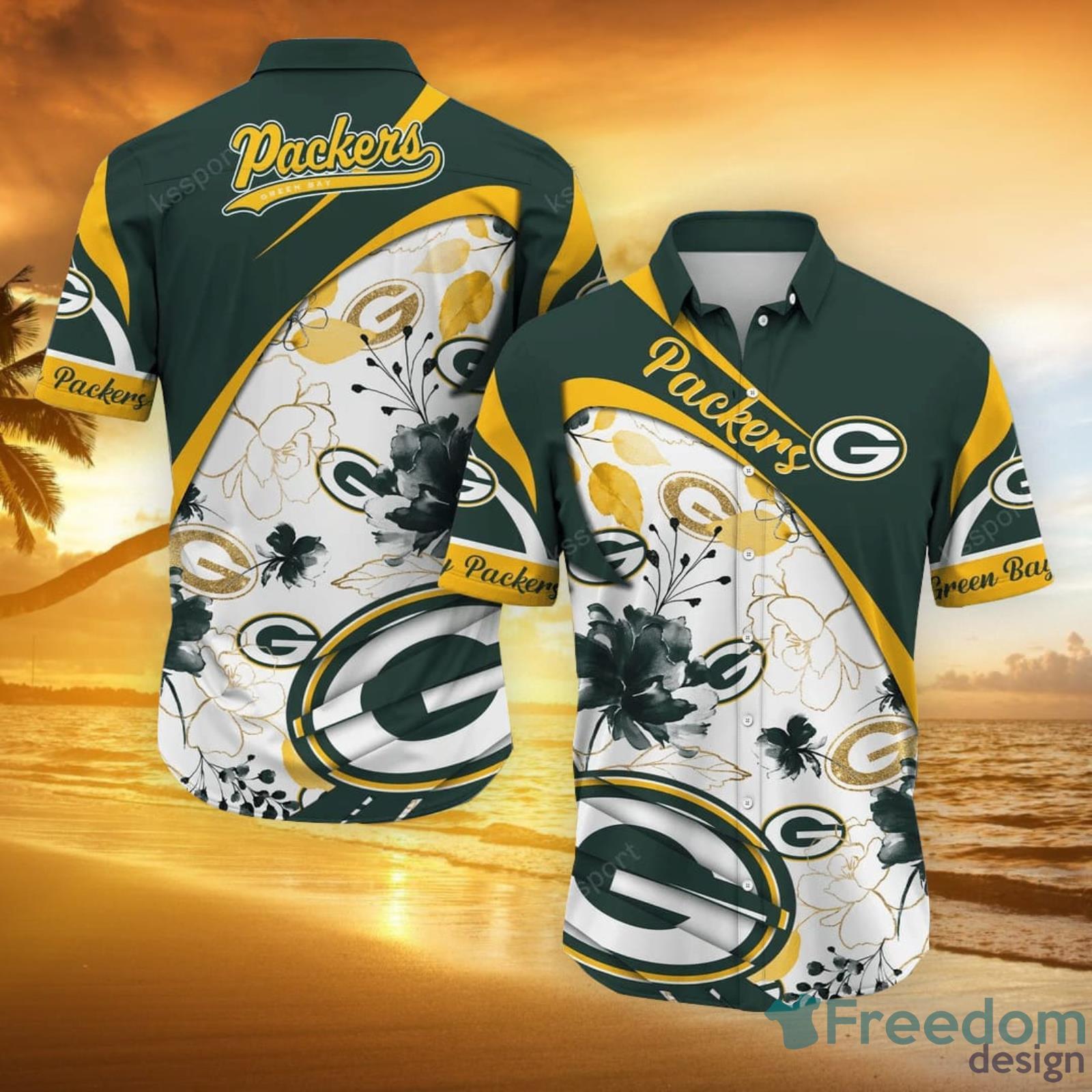 Green Bay Packers NFL Hawaiian shirt Custom Name Summer Gift - Freedomdesign