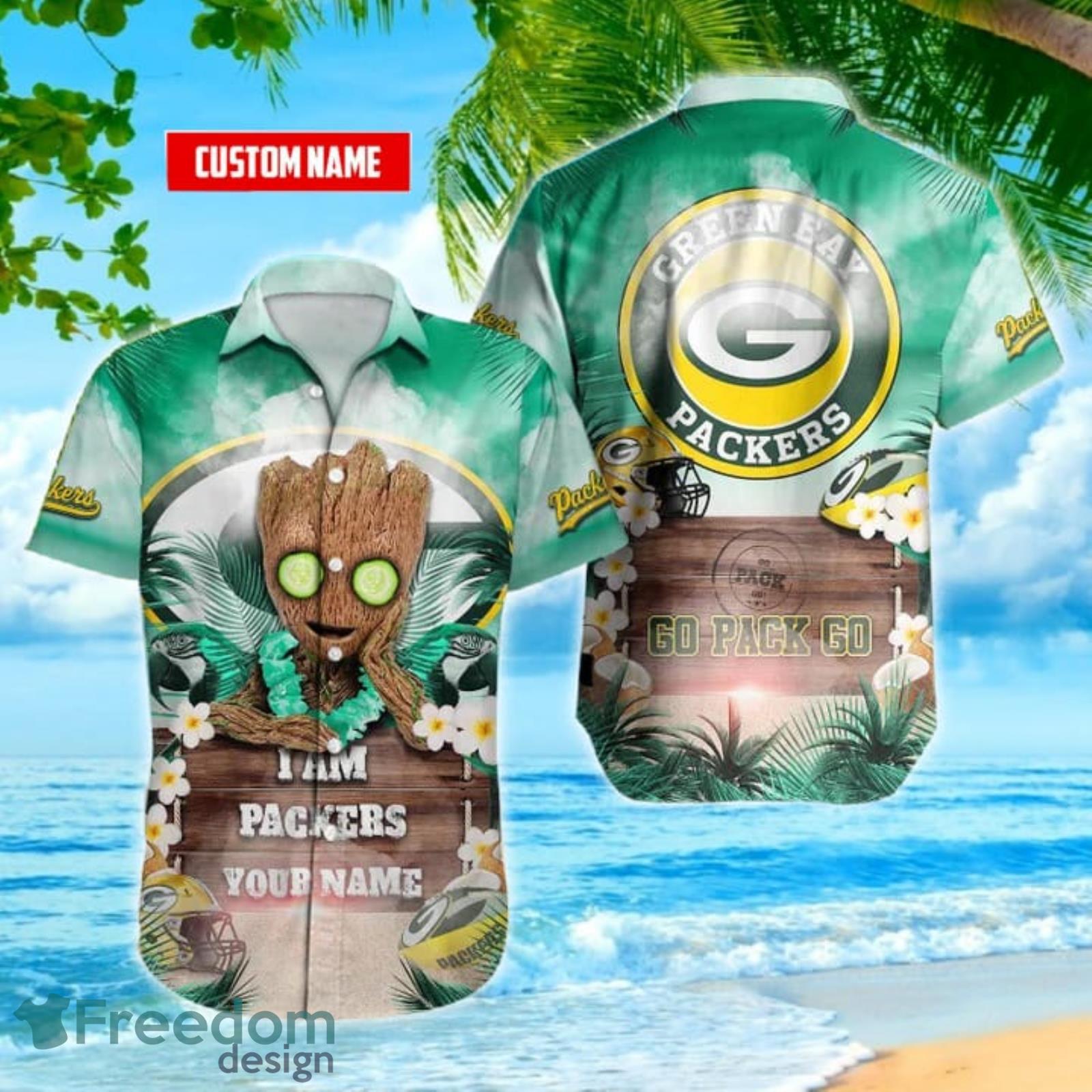 Custom Name Green Bay Packers NFL Aloha Hawaiian Shirt –