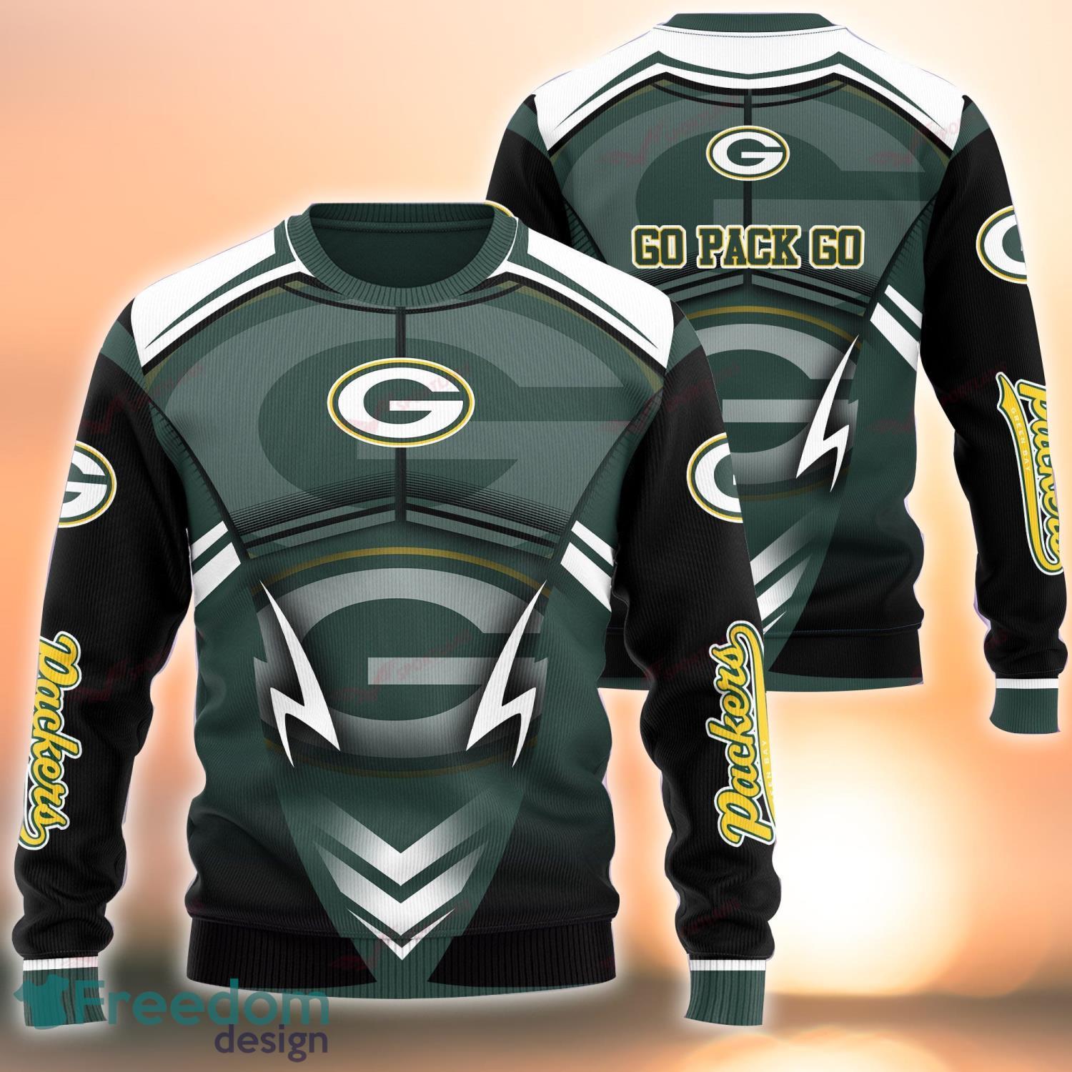 NFL Green Bay Packers Sweatshirt 3D Hoodie All Over Printed Green