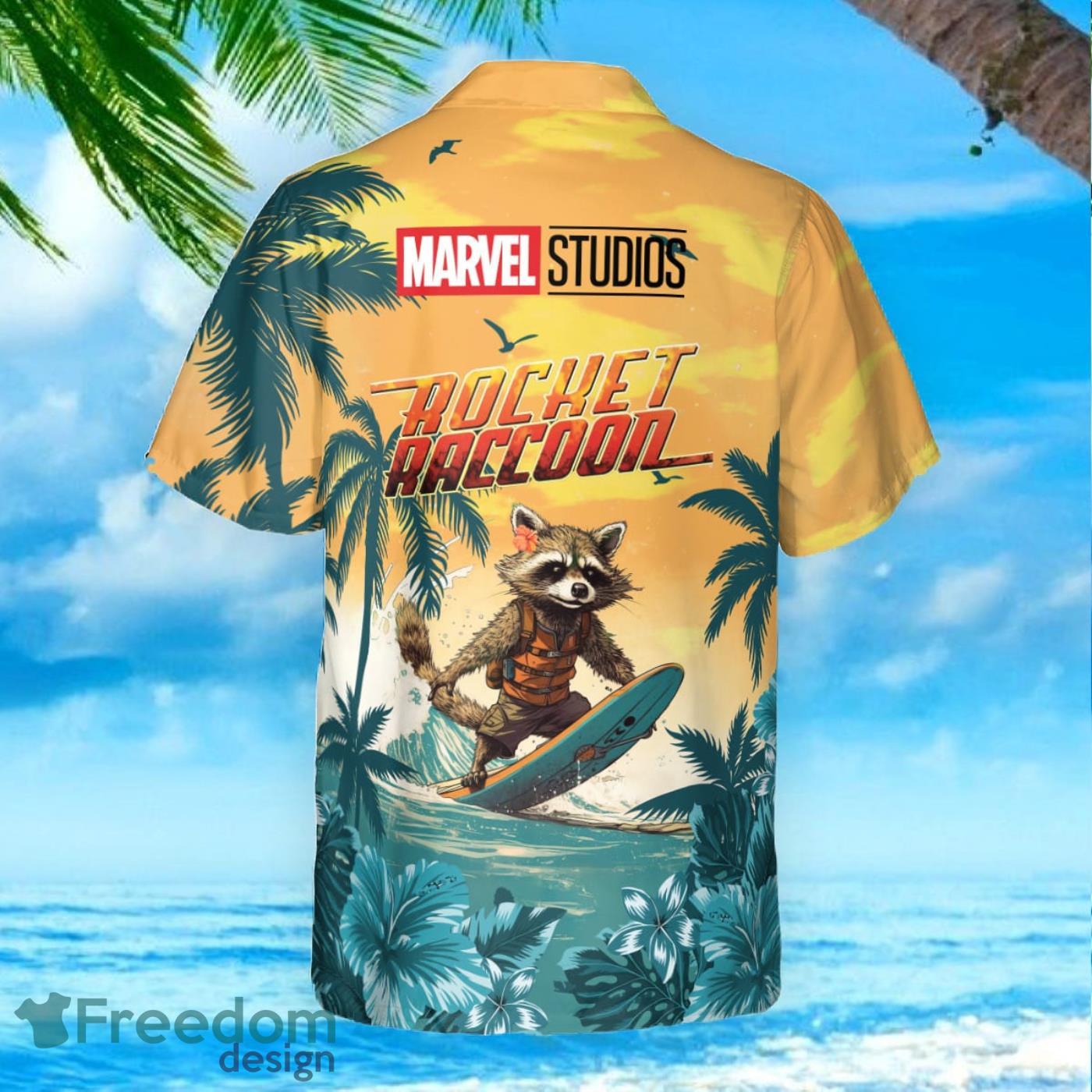 Custom Name Rocket Raccoon Life Guardians of the Galaxy Hawaiian Aloha Shirt  Gift For Men And Women - Freedomdesign