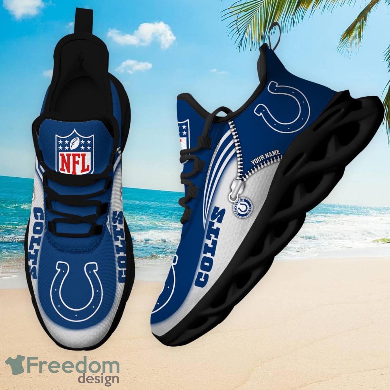 Indianapolis Colts Custom Name Sneakers Max Soul Shoes Sport Shoes For Men  And Women - Freedomdesign