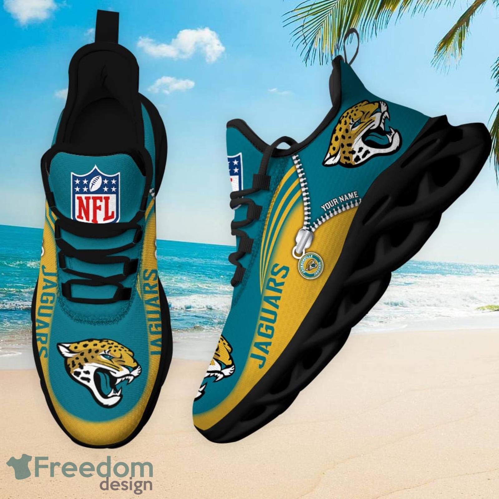 Jacksonville Jaguars Custom Name Men And Women Max Soul Shoes