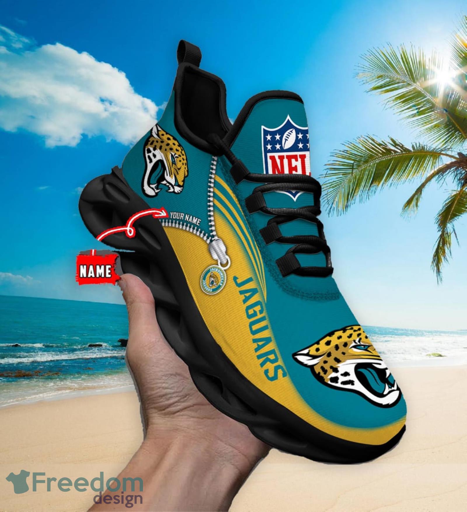 Jacksonville Jaguars Custom Name Sneakers Max Soul Shoes Sport Shoes For  Men And Women - Freedomdesign